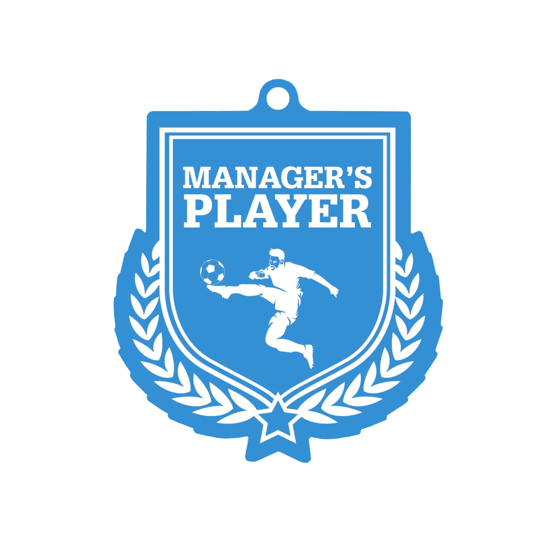 Colour Printed Football Manager's Player Shield Shaped Medal
