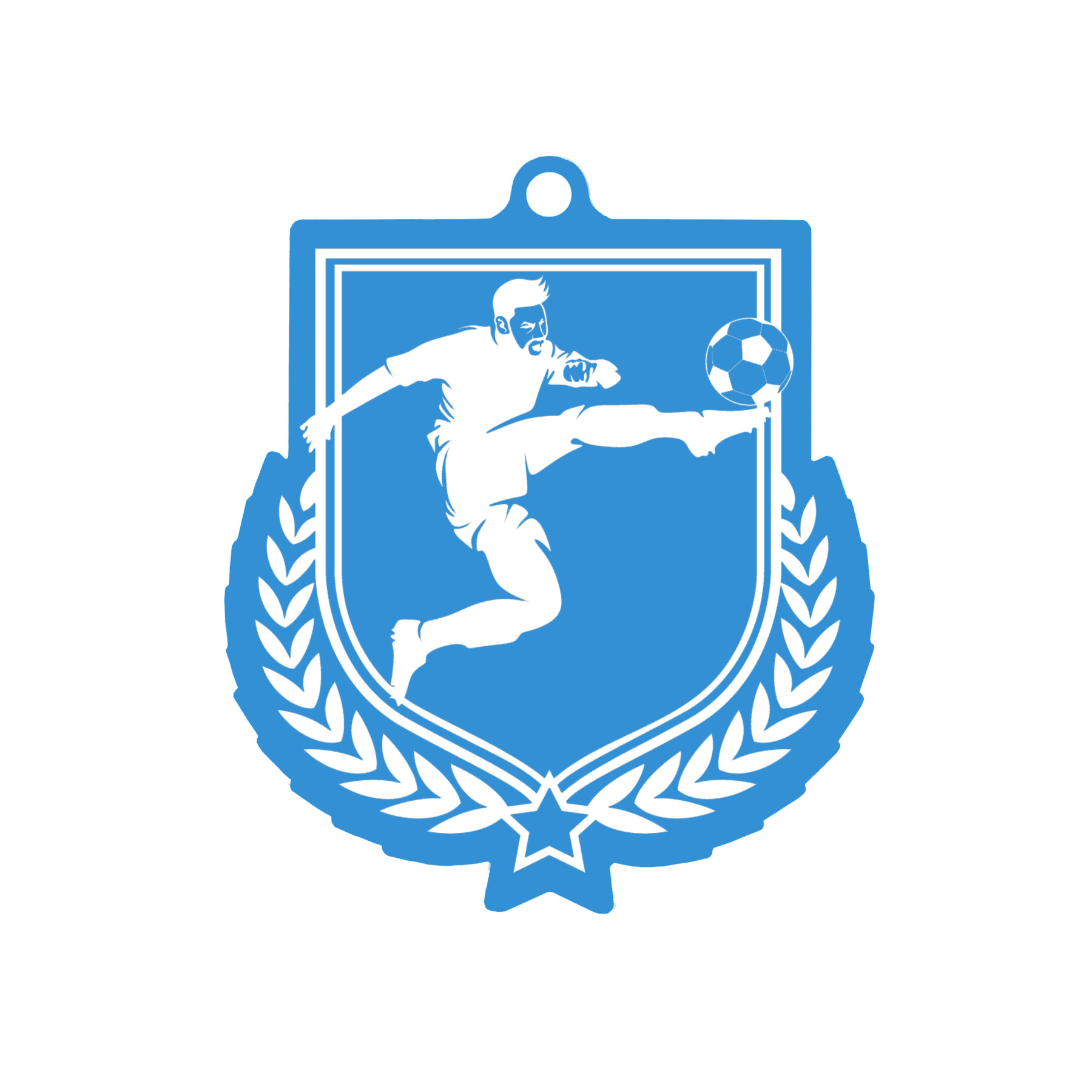 Colour Printed Football Shield Shaped Medal