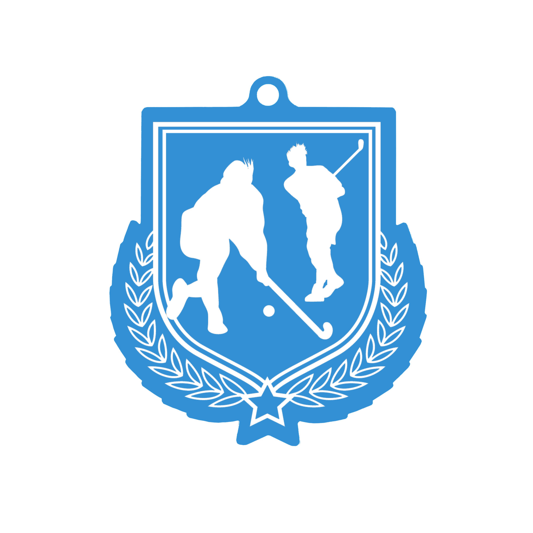 Colour Printed Hockey Shield Shaped Medal