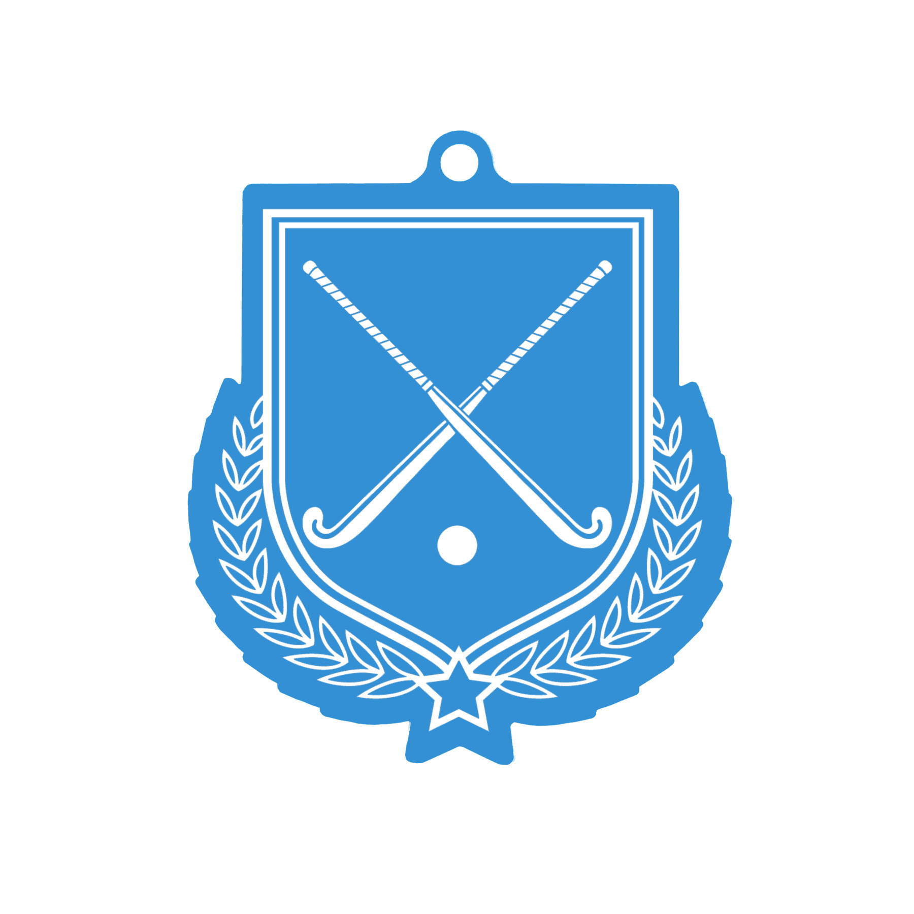 Colour Printed Hockey Shield Shaped Medal