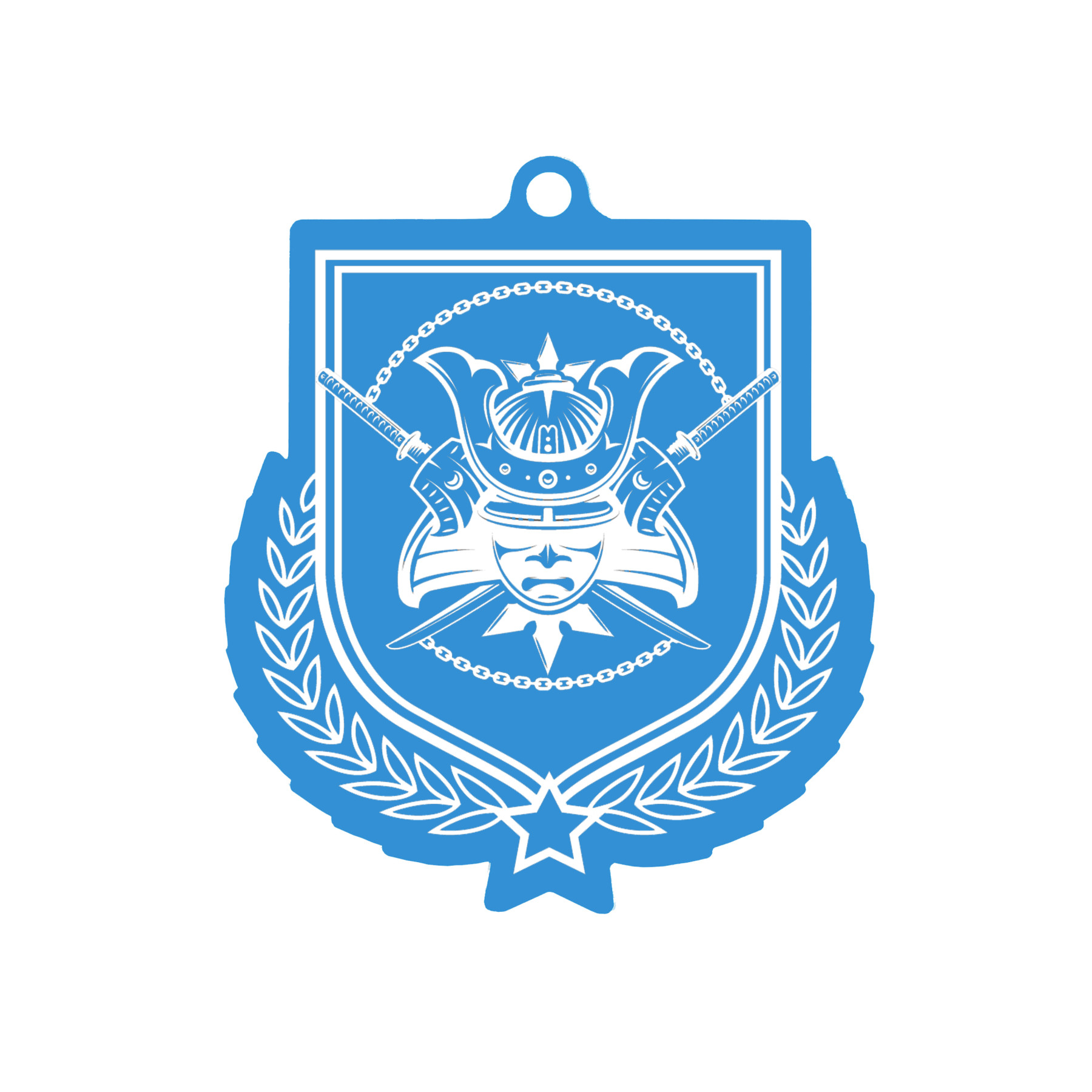 Colour Printed Martial Arts Shield Shaped Medal