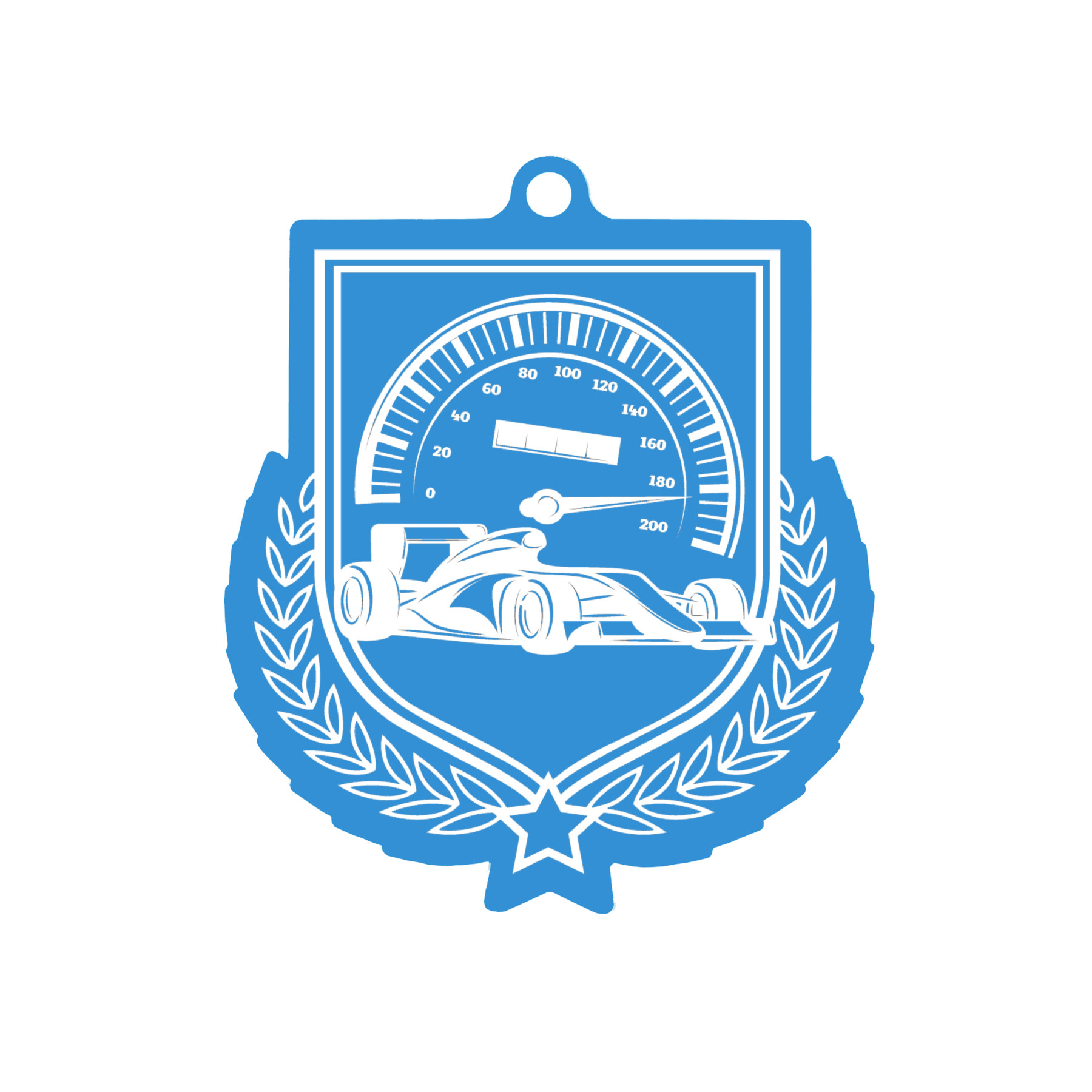 Colour Printed Motorsport Shield Shaped Medal