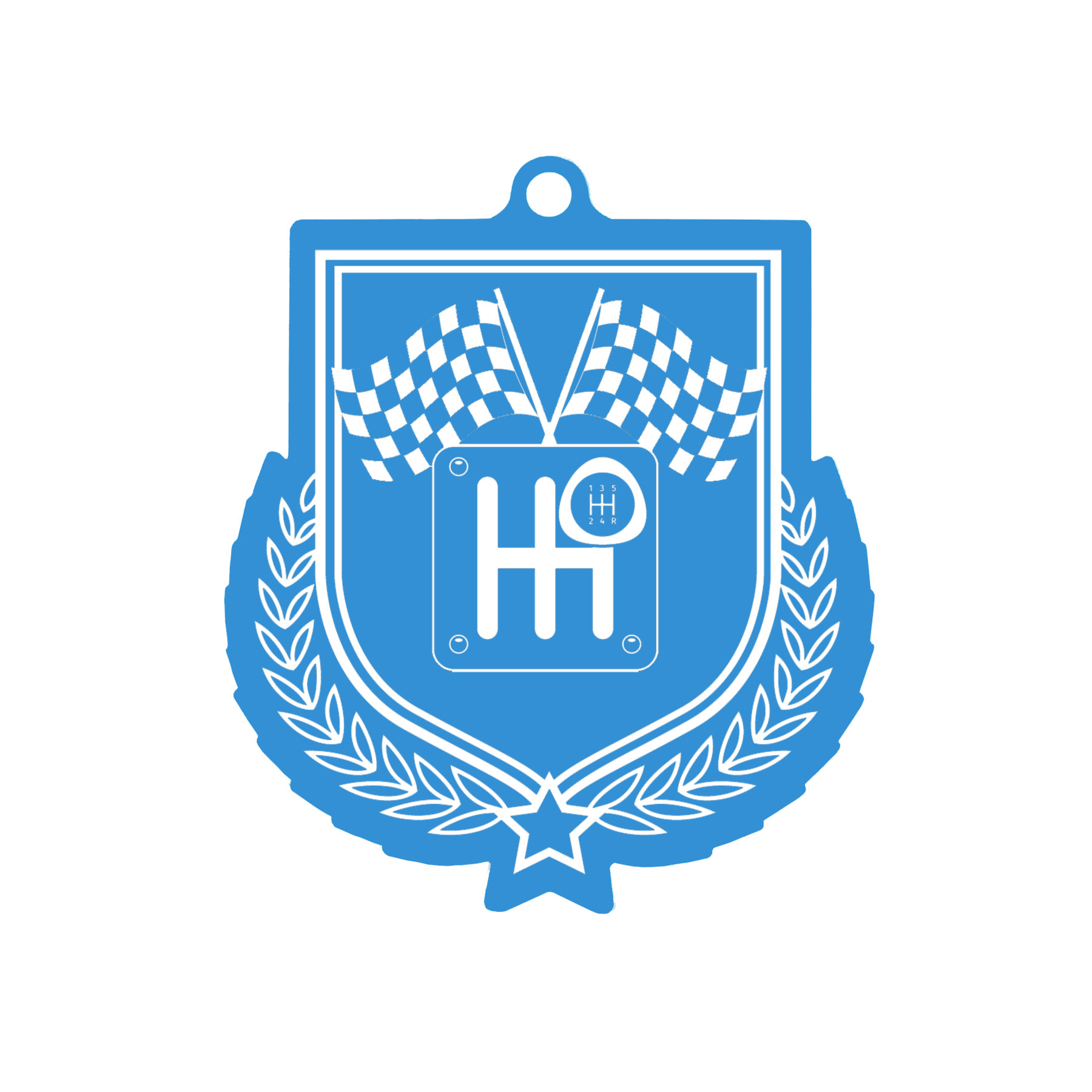 Colour Printed Motorsport Shield Shaped Medal
