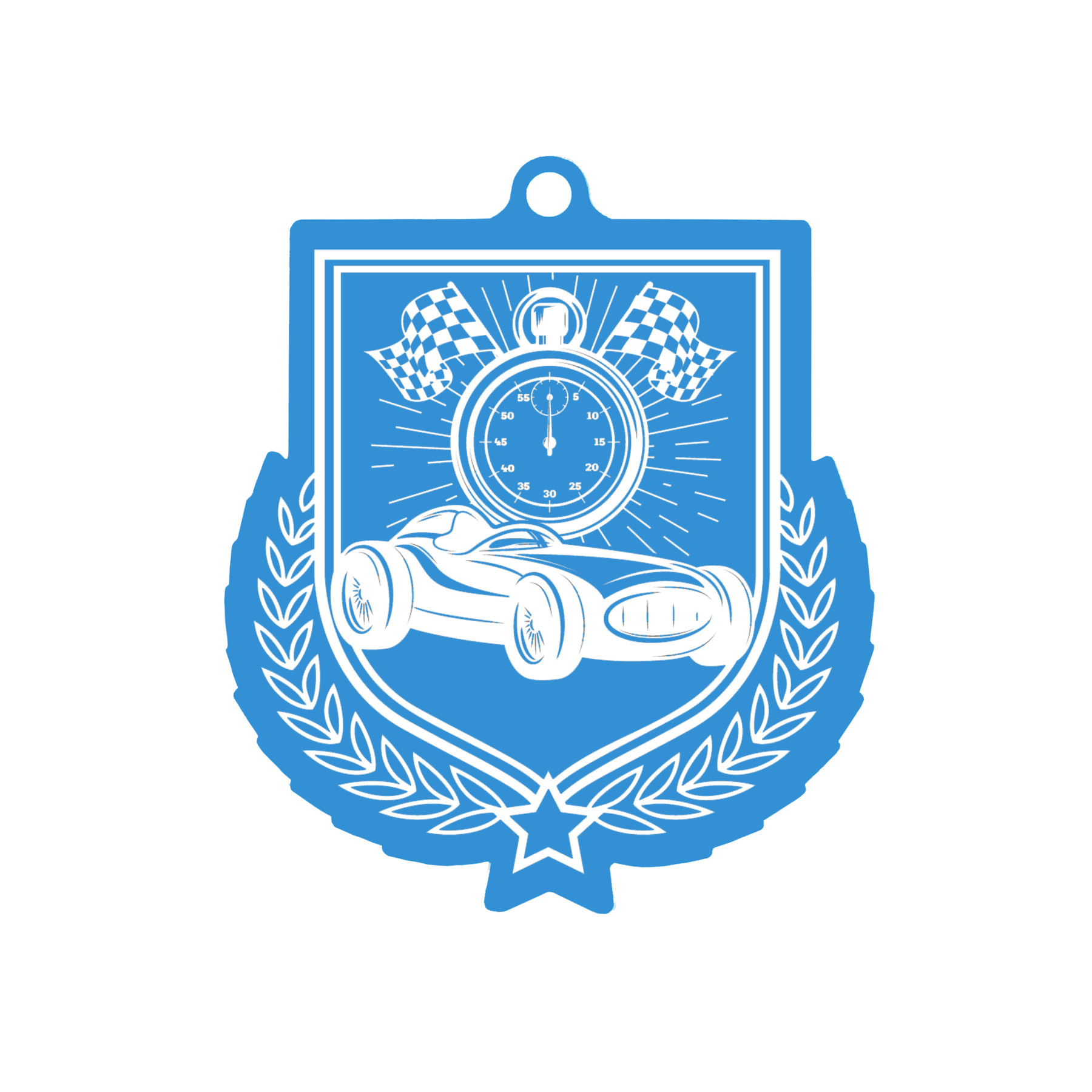 Colour Printed Motorsport Shield Shaped Medal