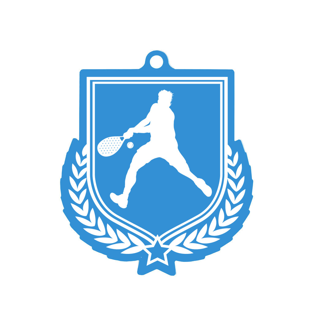 Colour Printed Padel Tennis Shield Shaped Medal