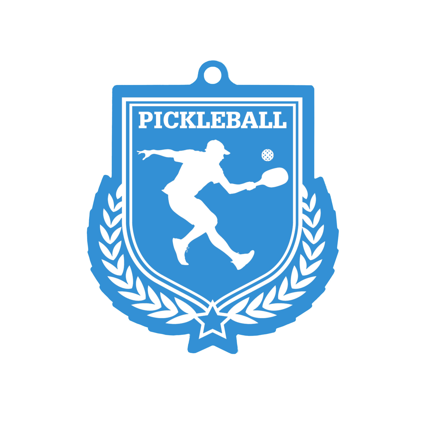 Colour Printed Pickleball Shield Shaped Medal