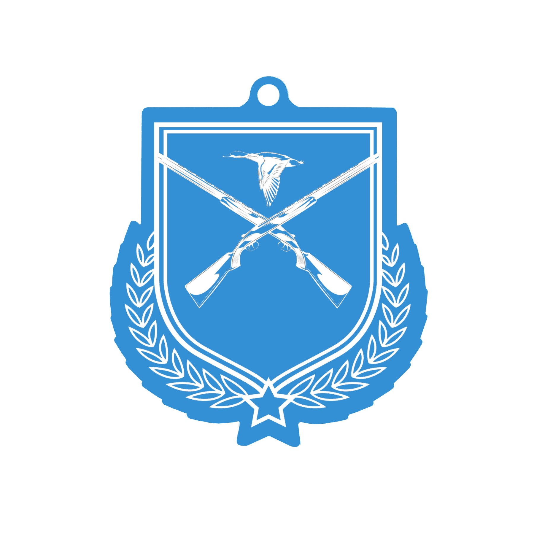Colour Printed Shooting Shield Shaped Medal