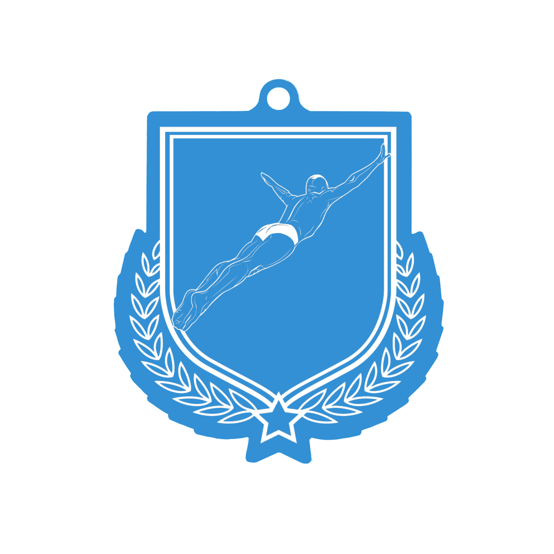Colour Printed Diving Shield Shaped Medal