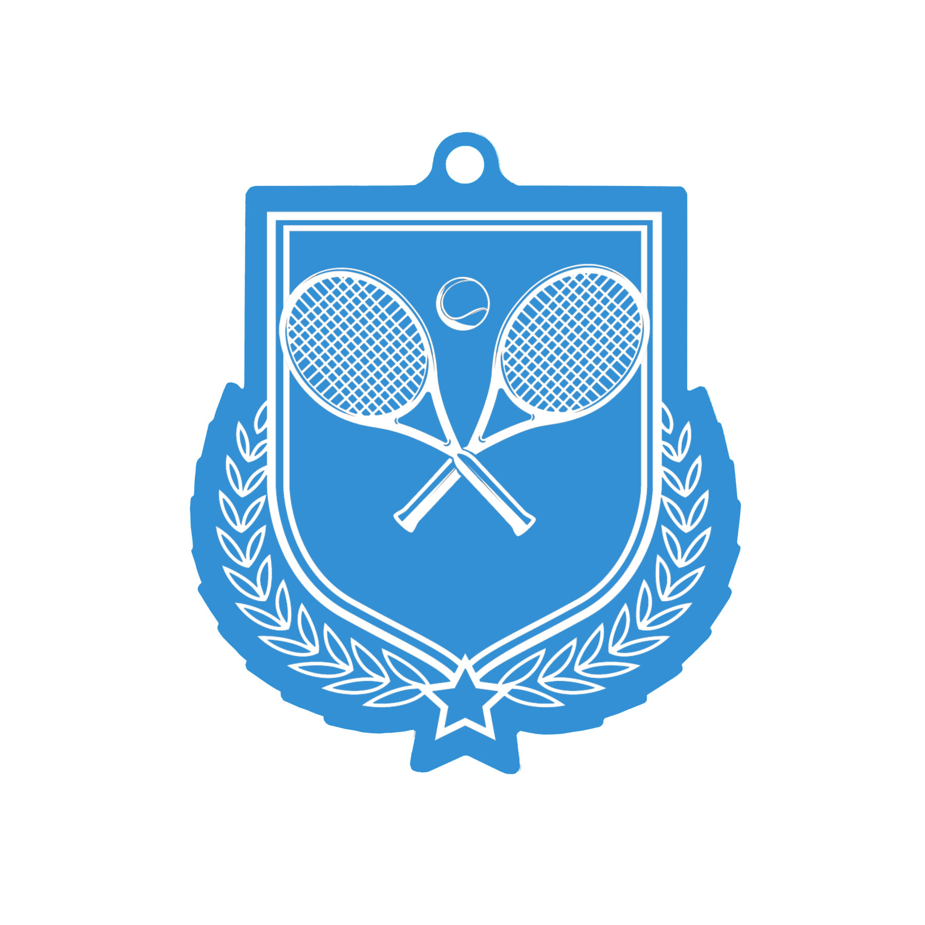 Colour Printed Tennis Shield Shaped Medal