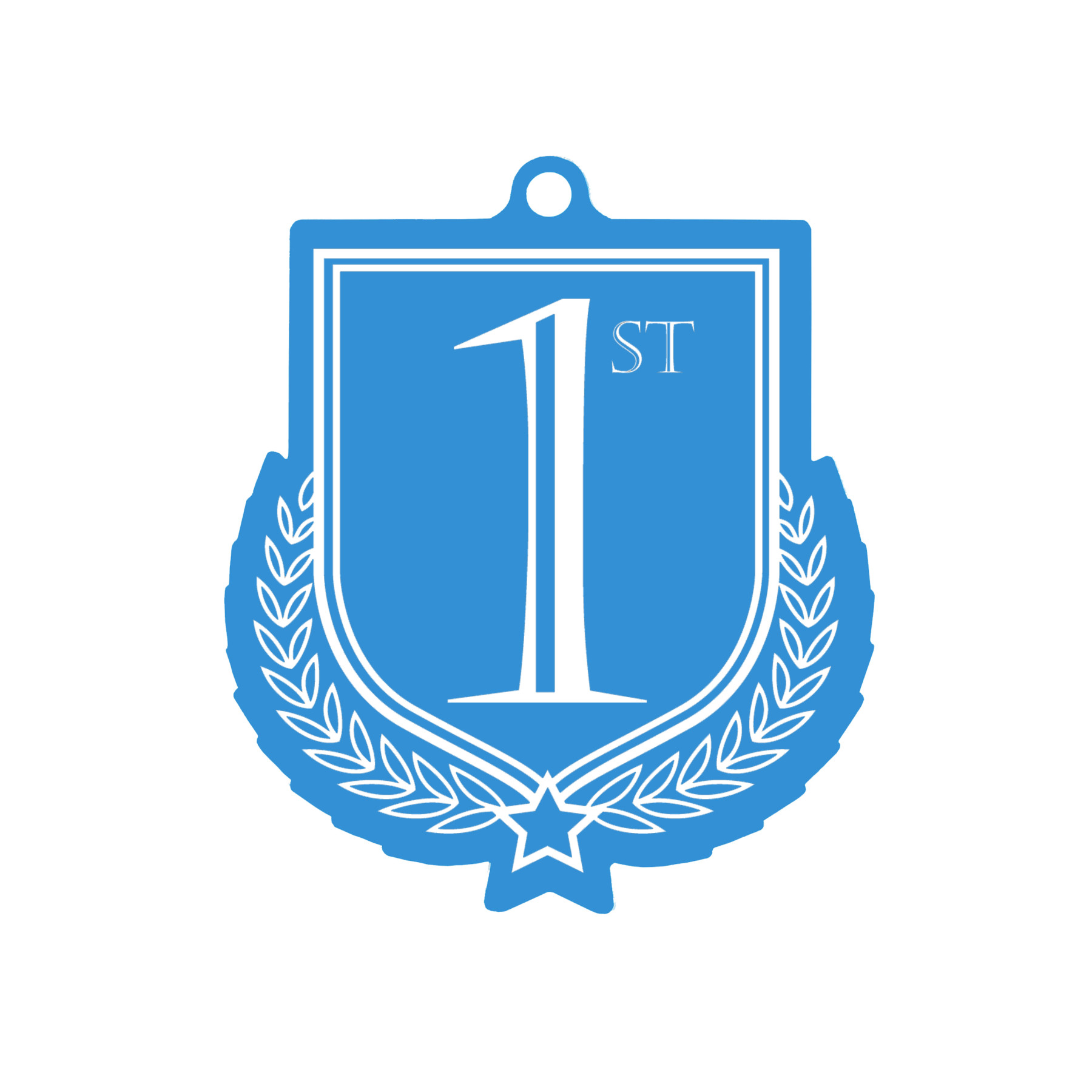 Colour Printed 1st Place Shield Shaped Medal
