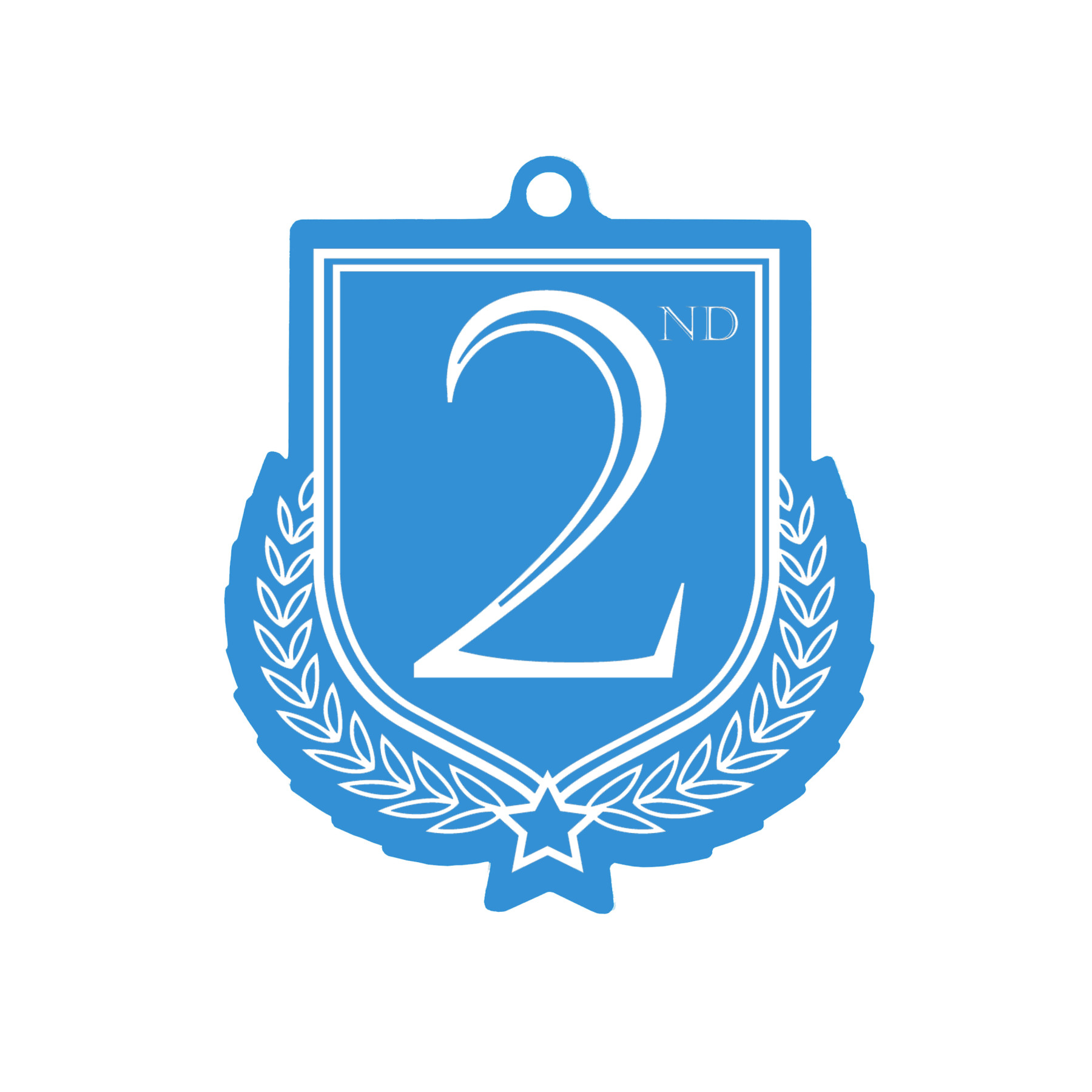 Colour Printed 2nd Place Shield Shaped Medal