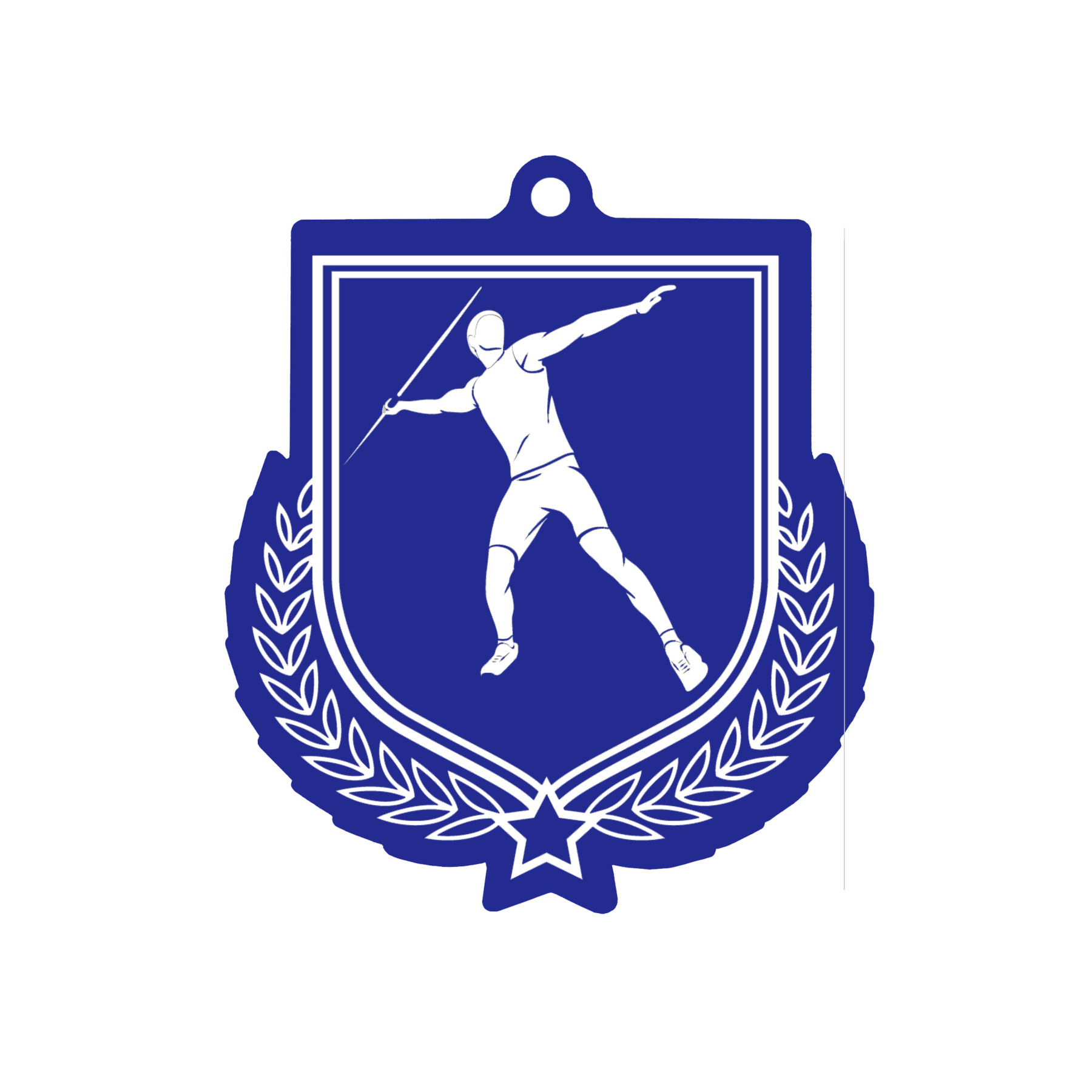 Colour Printed Javelin Shield Shaped Medal