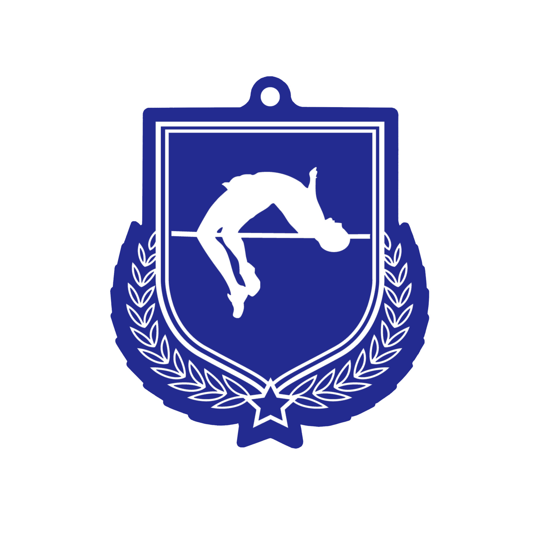 Colour Printed Pole Vault Shield Shaped Medal