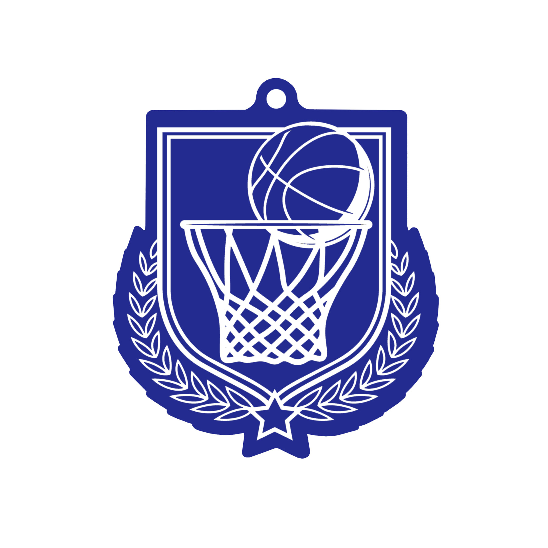 Colour Printed Basketball Shield Shaped Medal