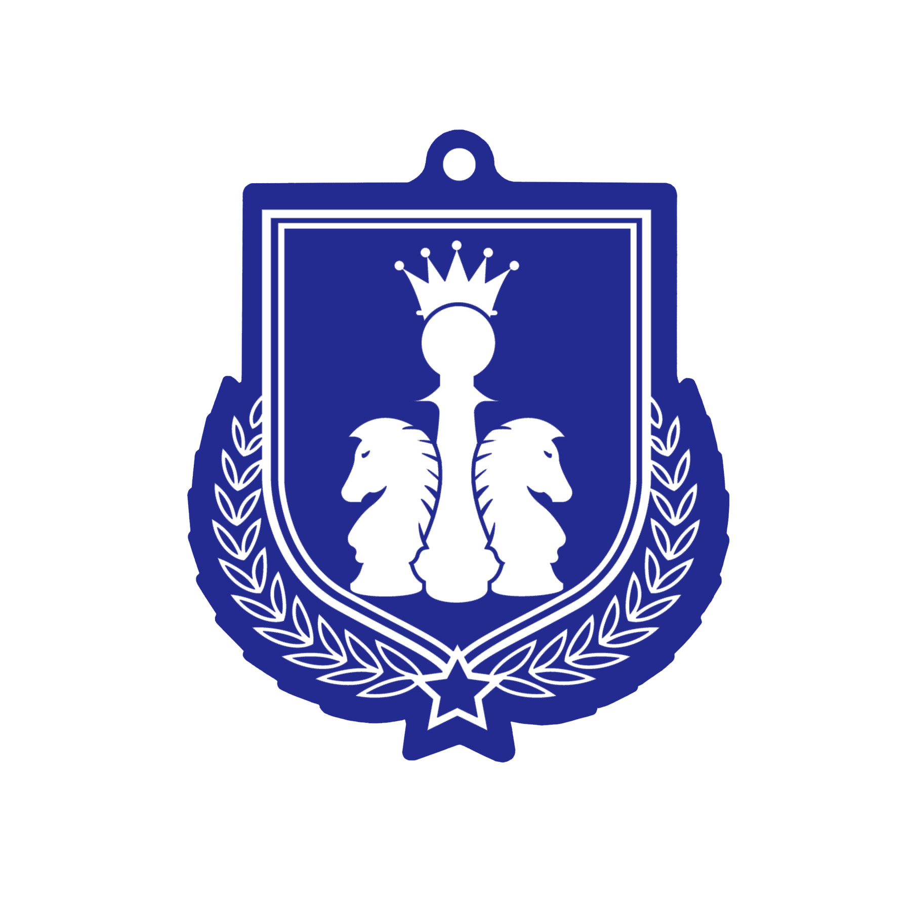 Colour Printed Chess Shield Shaped Medal