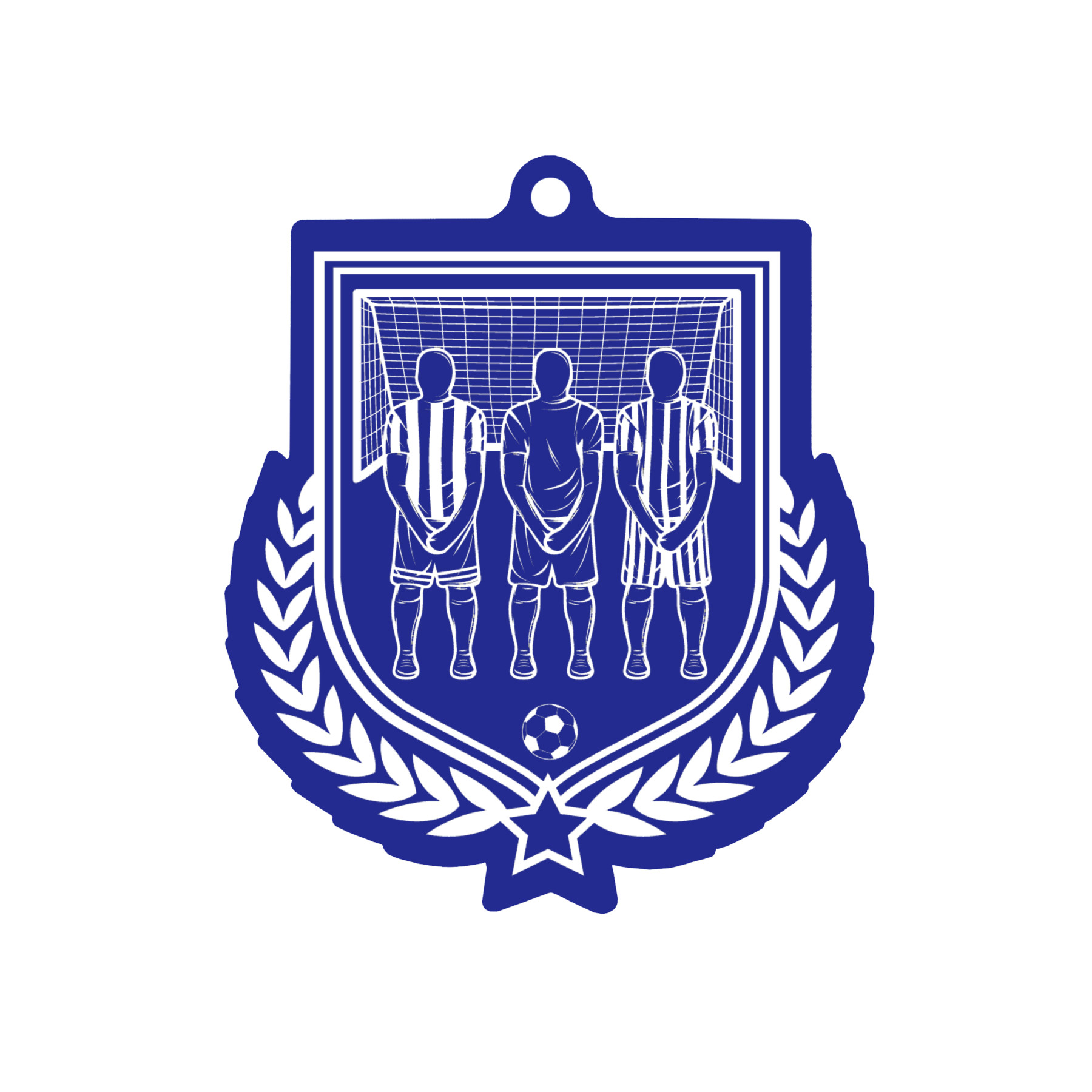 Colour Printed Football Shield Shaped Medal
