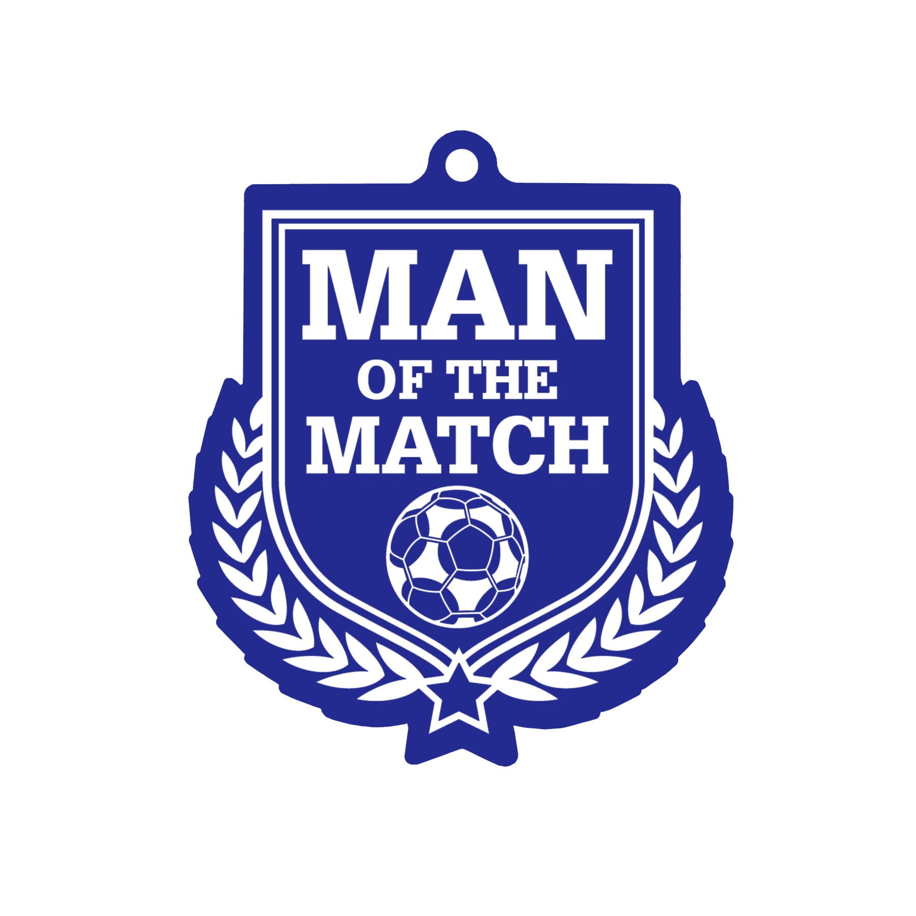 Colour Printed Football Man of the Match Shield Shaped Medal