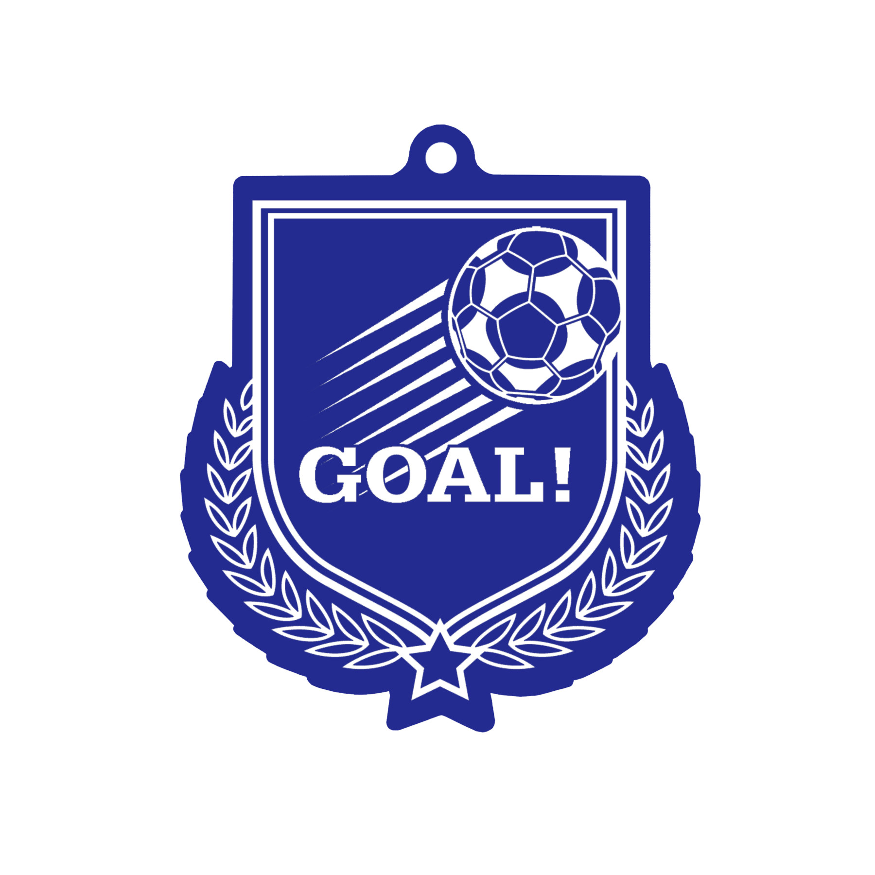 Colour Printed Football 'GOAL!' Shield Shaped Medal