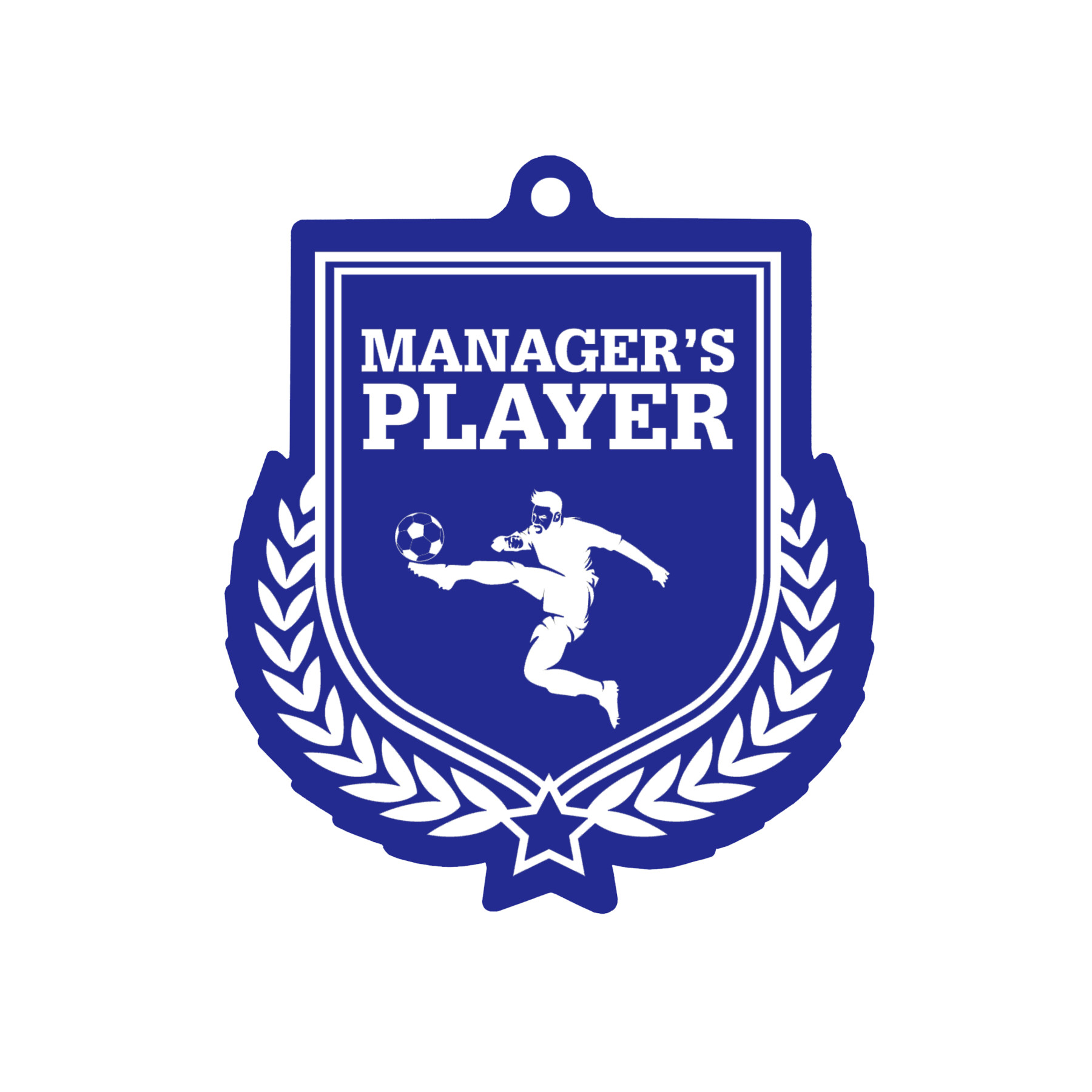 Colour Printed Football Manager's Player Shield Shaped Medal