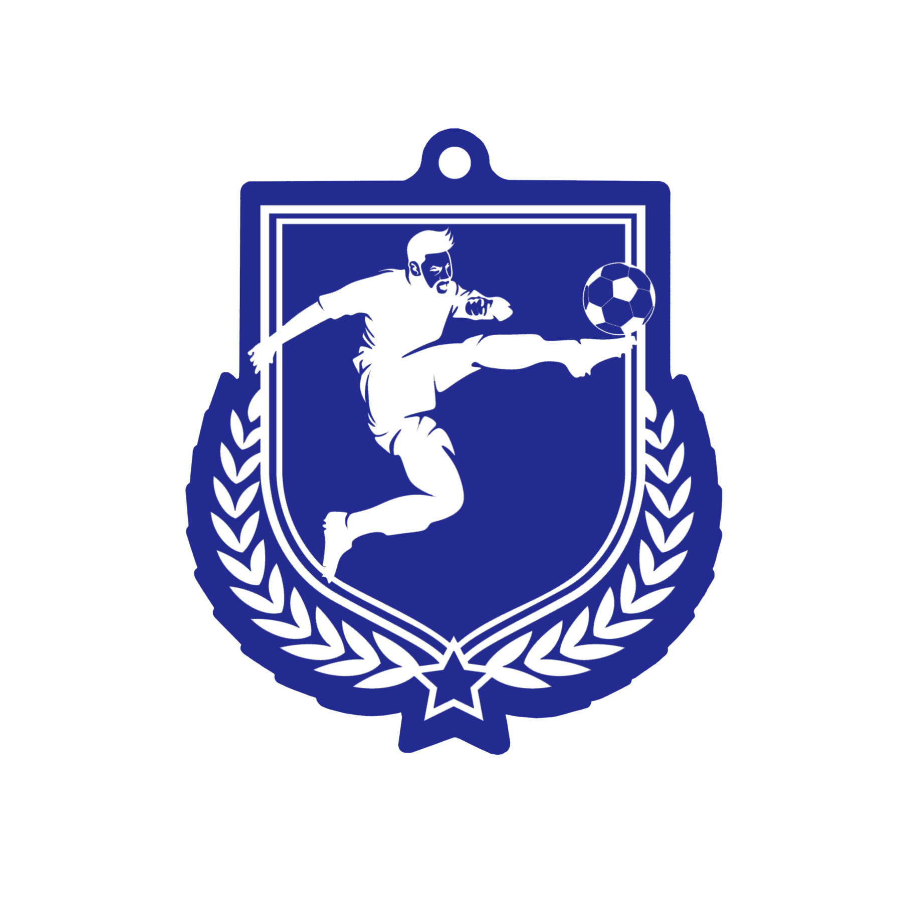 Colour Printed Football Shield Shaped Medal