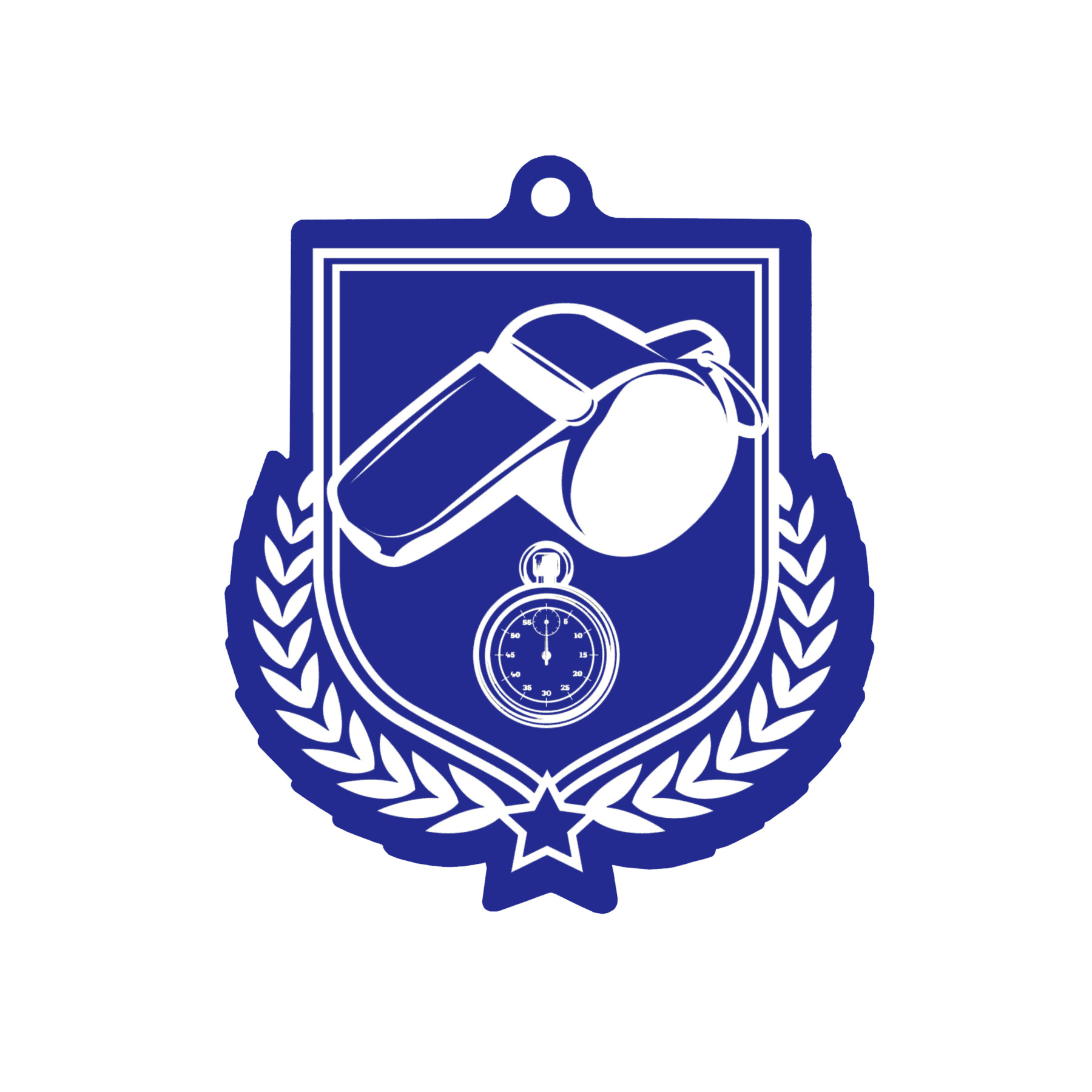 Colour Printed Football Referee Shield Shaped Medal