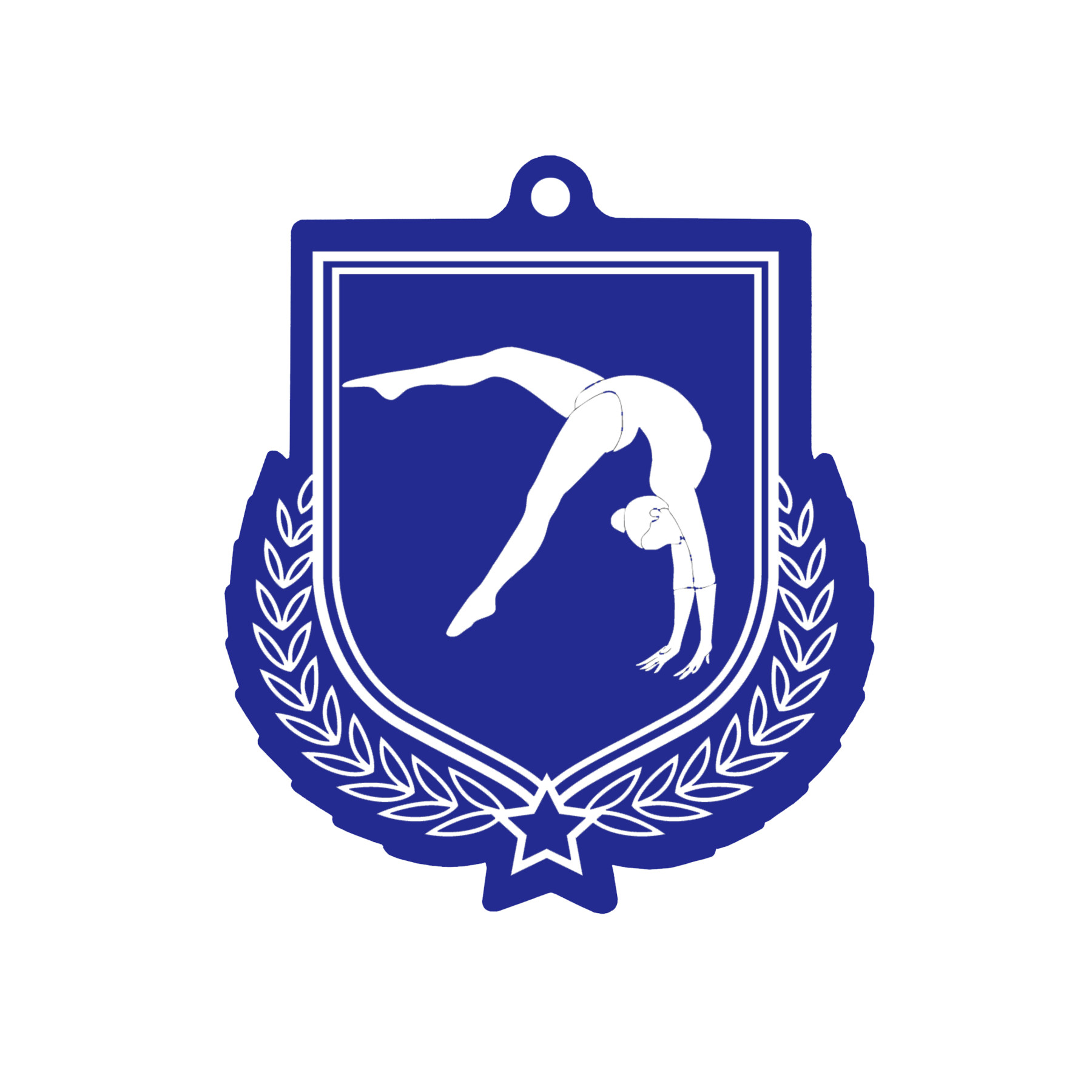 Colour Printed Gymnastics Shield Shaped Medal