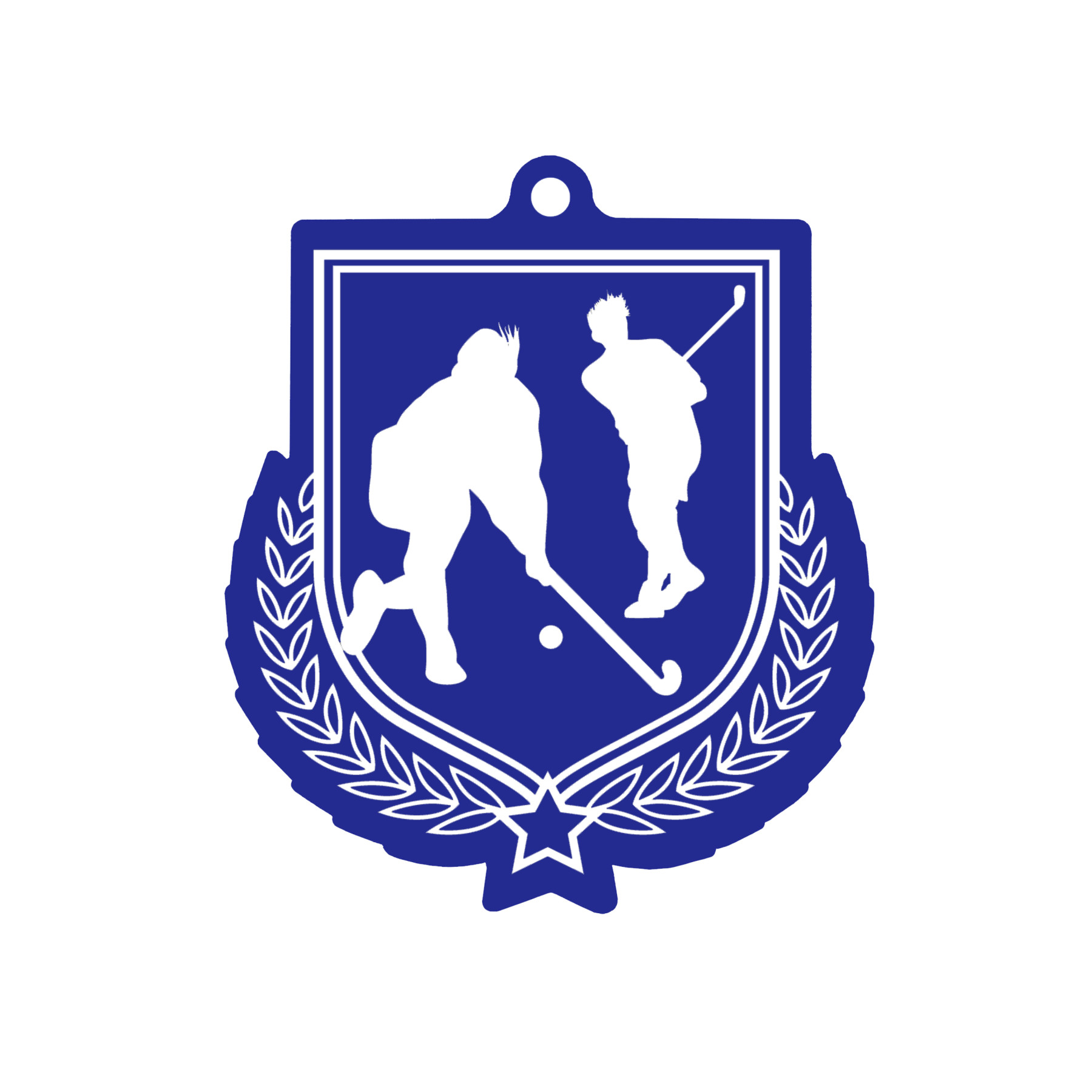 Colour Printed Hockey Shield Shaped Medal