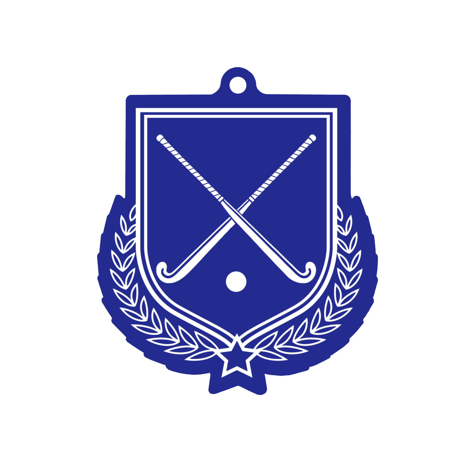 Colour Printed Hockey Shield Shaped Medal