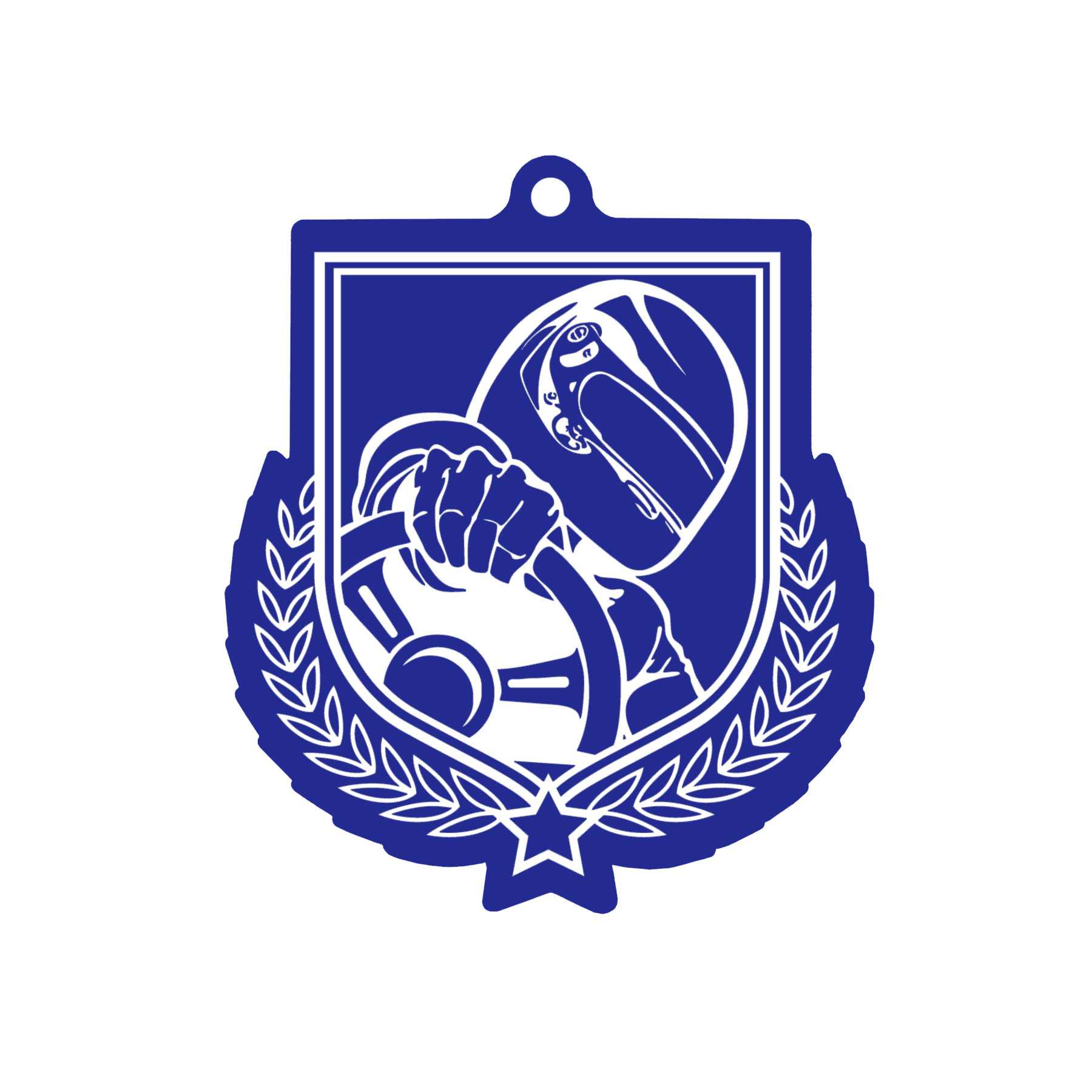 Colour Printed Motorsport Shield Shaped Medal