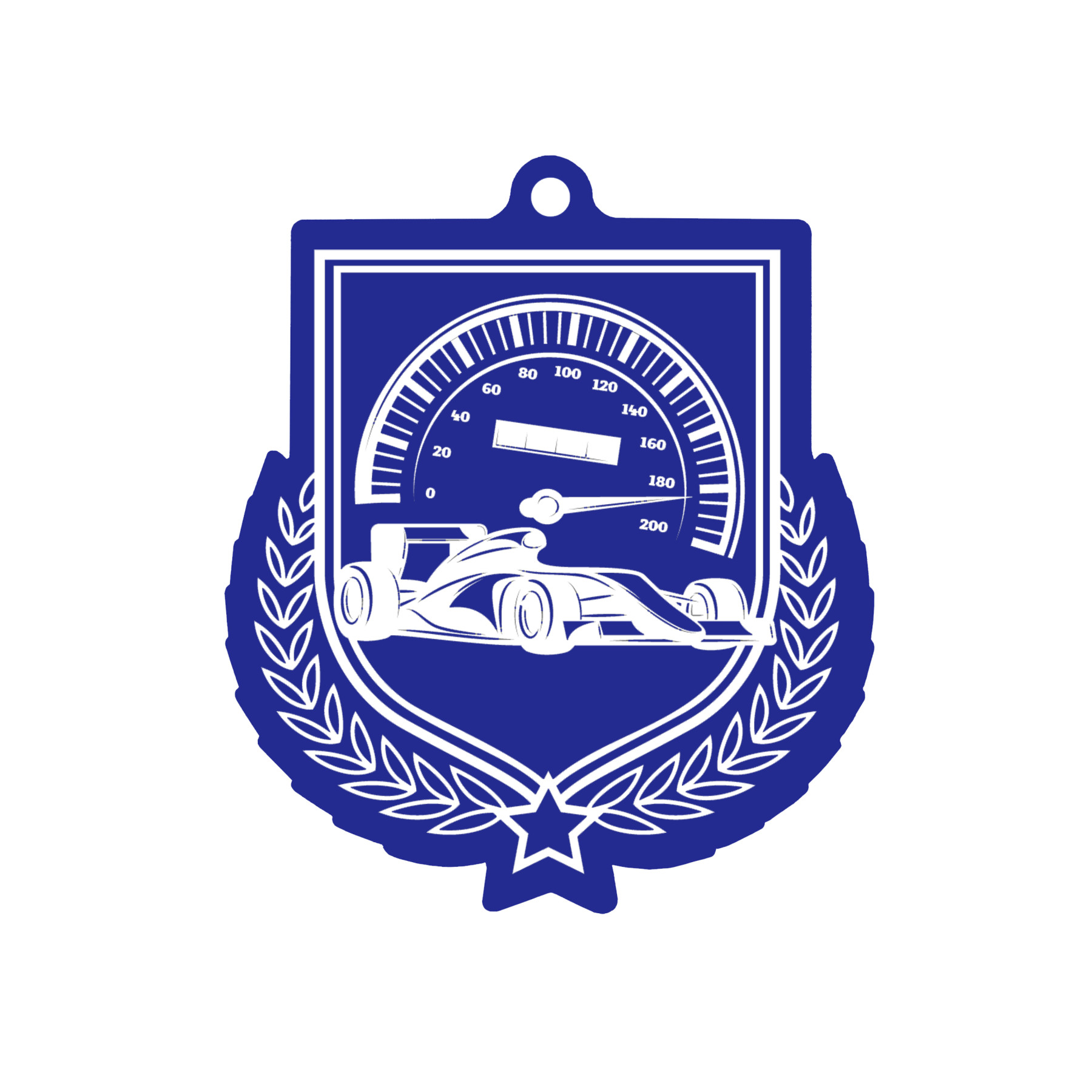 Colour Printed Motorsport Shield Shaped Medal