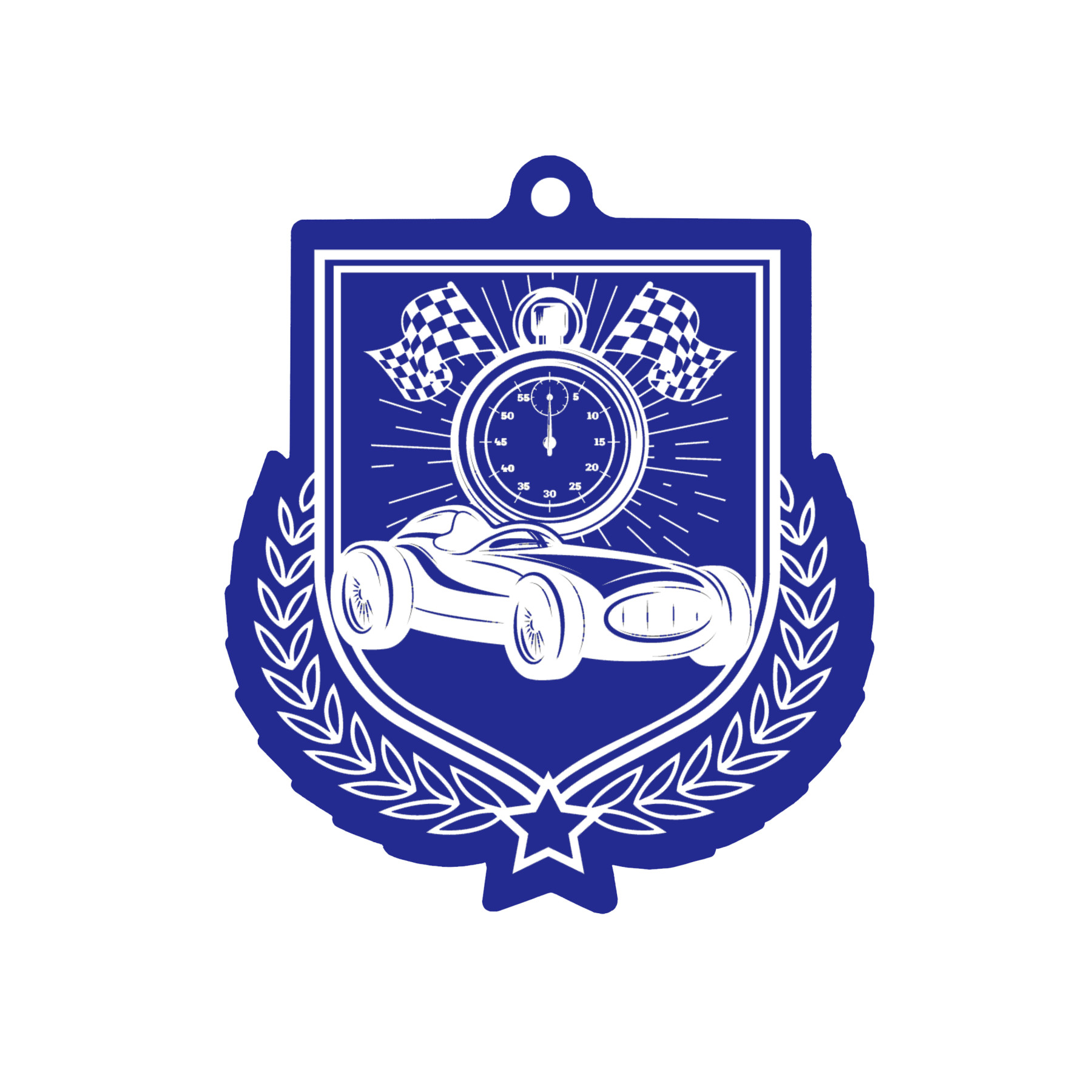 Colour Printed Motorsport Shield Shaped Medal