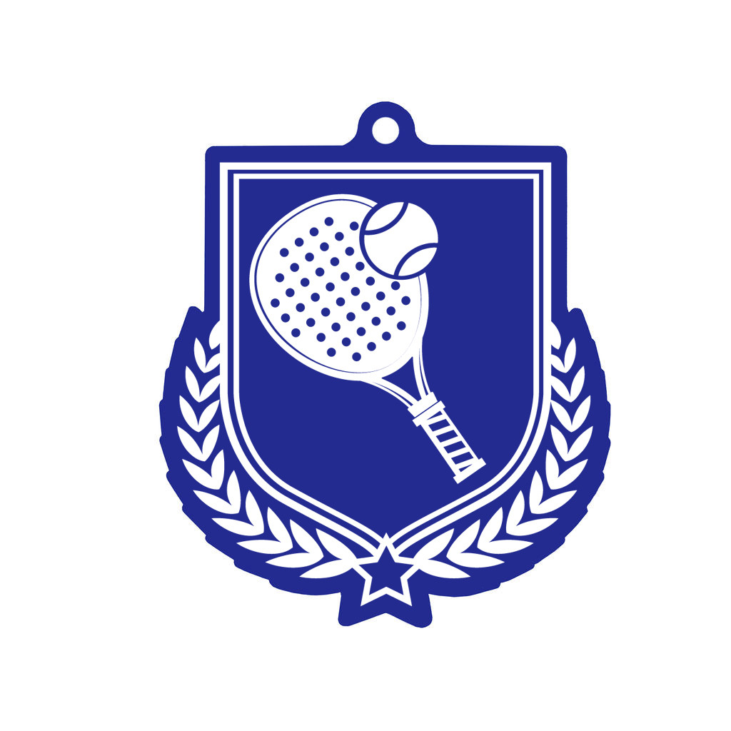 Colour Printed Padel Tennis Shield Shaped Medal