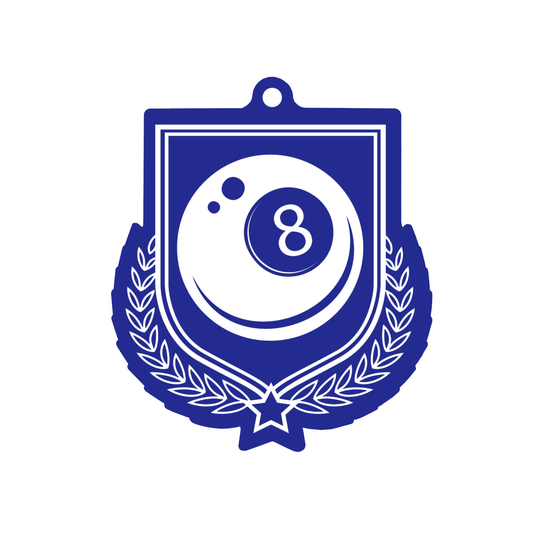 Colour Printed Pool Shield Shaped Medal