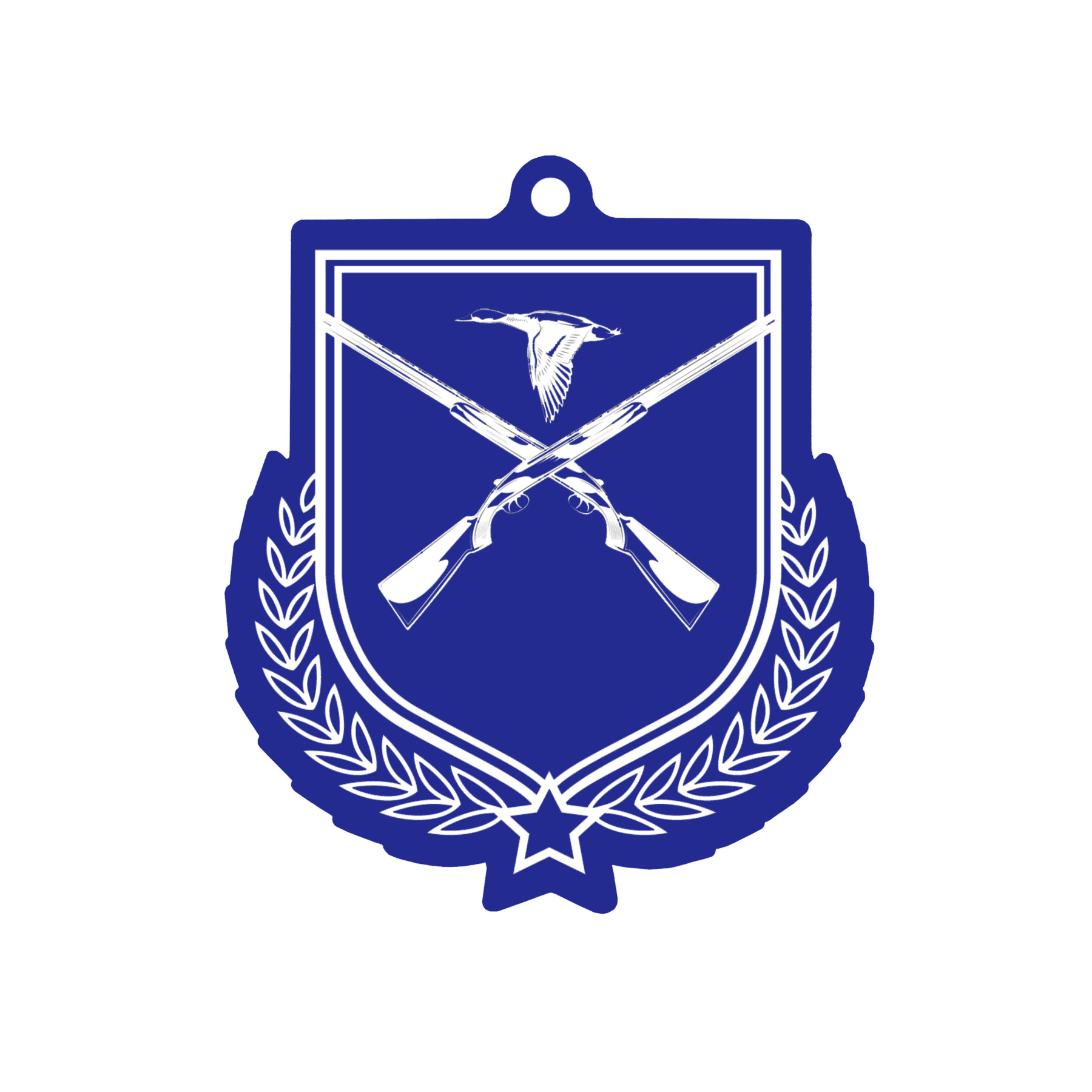 Colour Printed Shooting Shield Shaped Medal