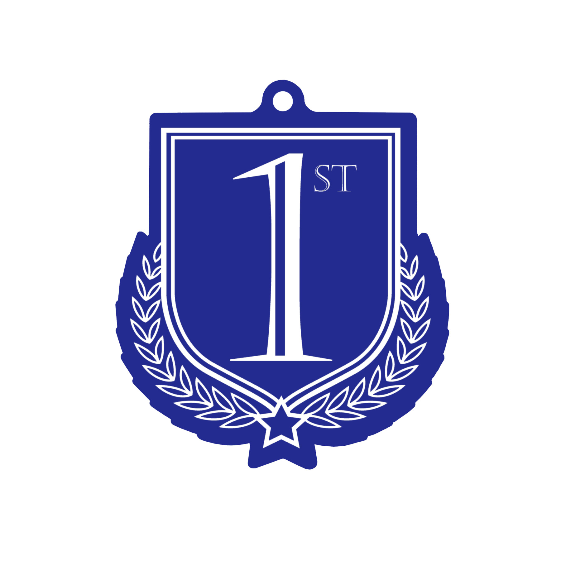 Colour Printed 1st Place Shield Shaped Medal