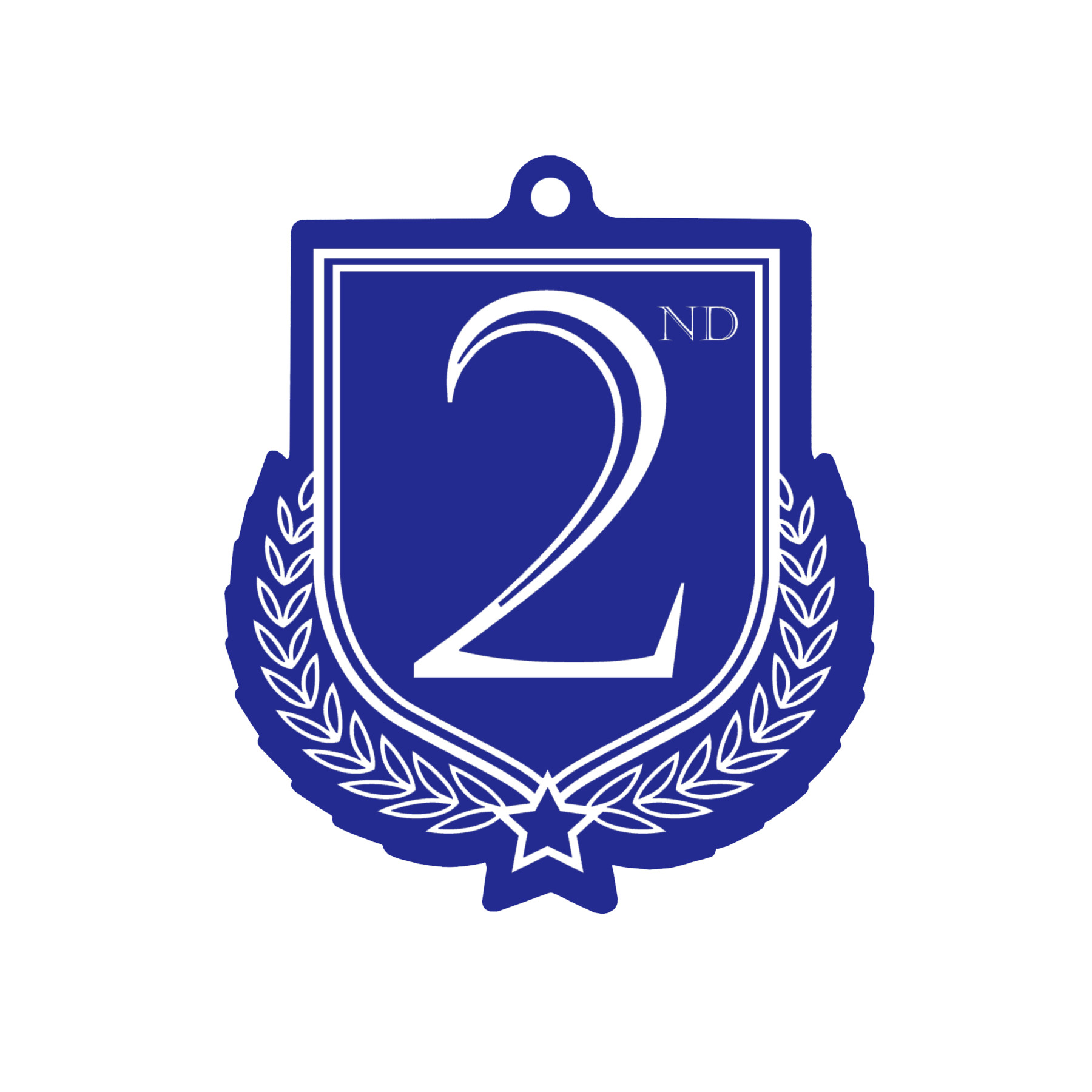 Colour Printed 2nd Place Shield Shaped Medal
