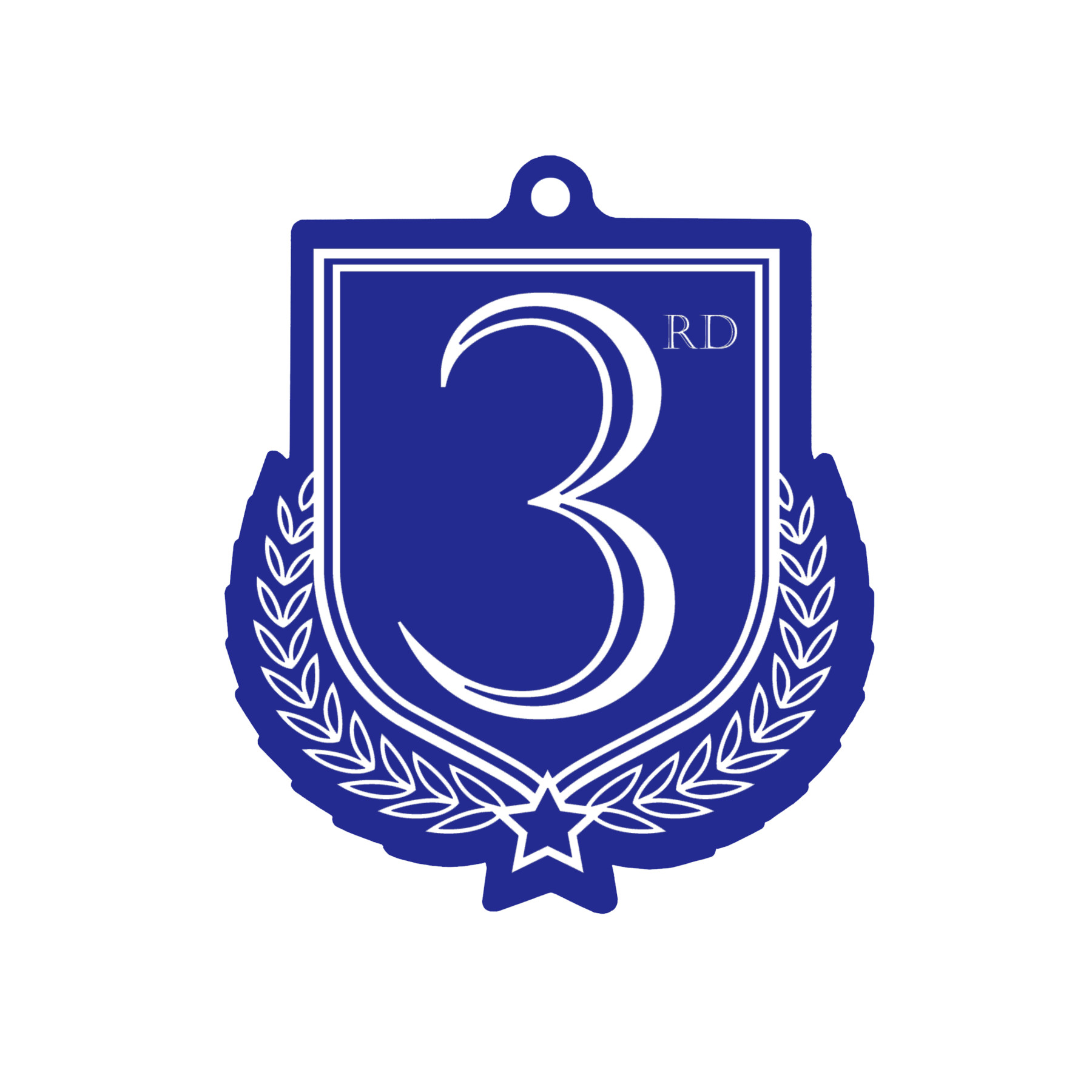 Colour Printed 3rd Place Shield Shaped Medal