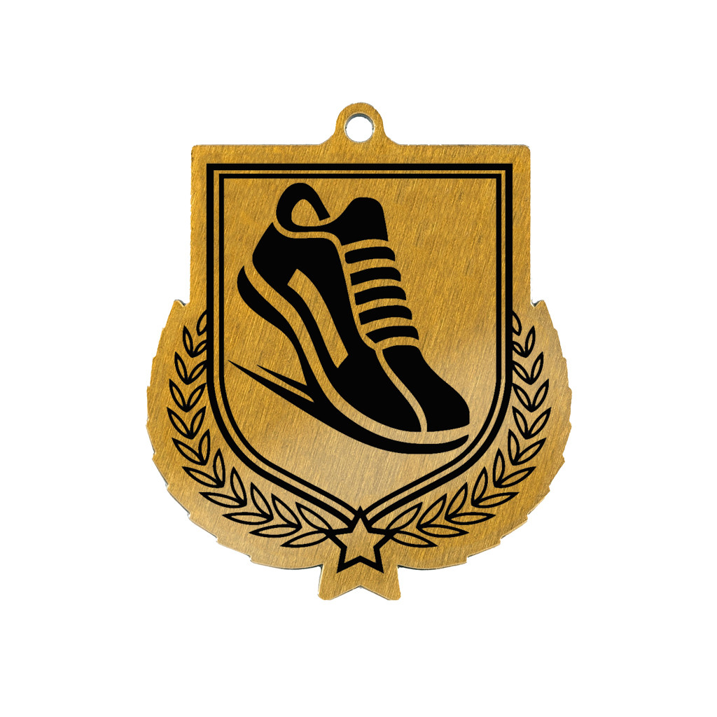 Colour Printed Athletics Shield Shaped Medal