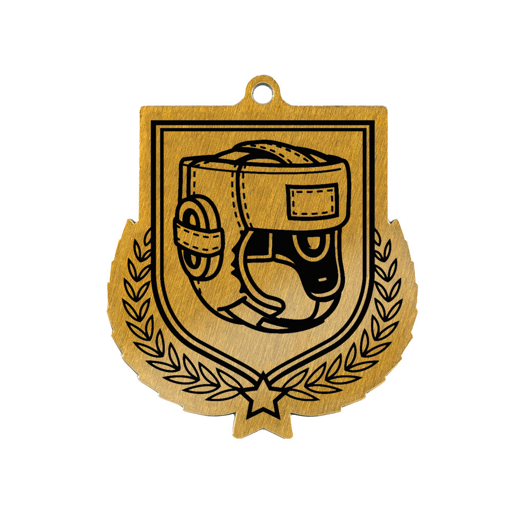 Colour Printed Boxing Shield Shaped Medal