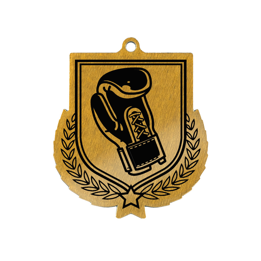 Colour Printed Boxing Shield Shaped Medal
