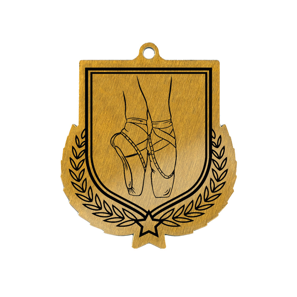 Colour Printed Ballet Shield Shaped Medal