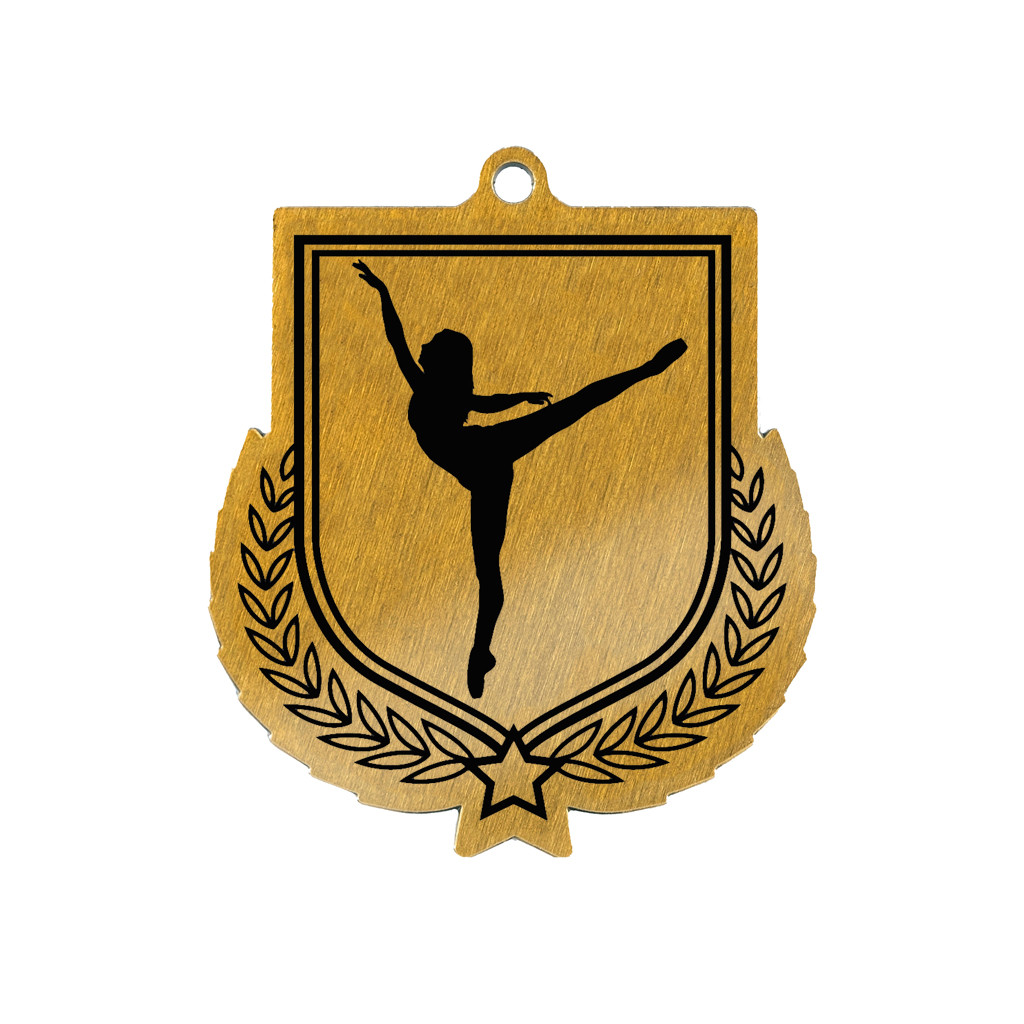 Colour Printed Dance Shield Shaped Medal
