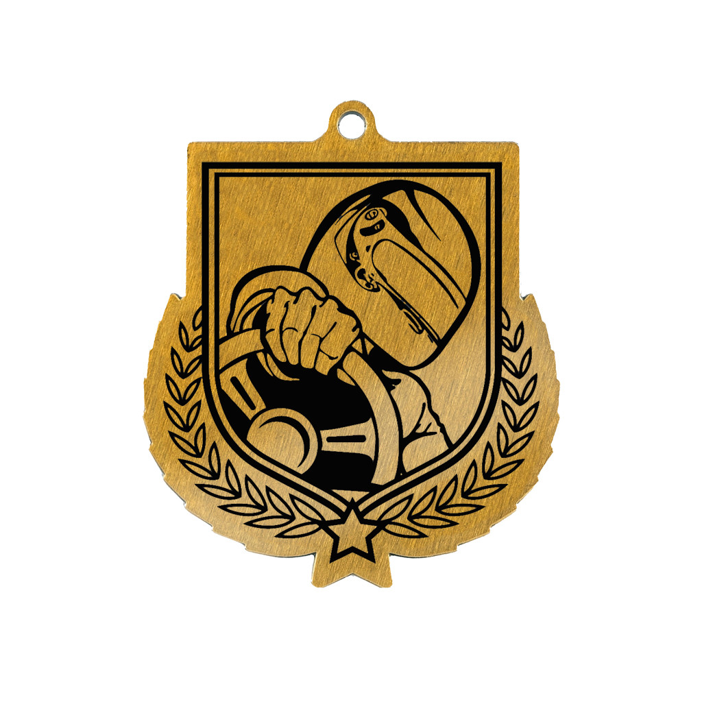 Colour Printed Motorsport Shield Shaped Medal
