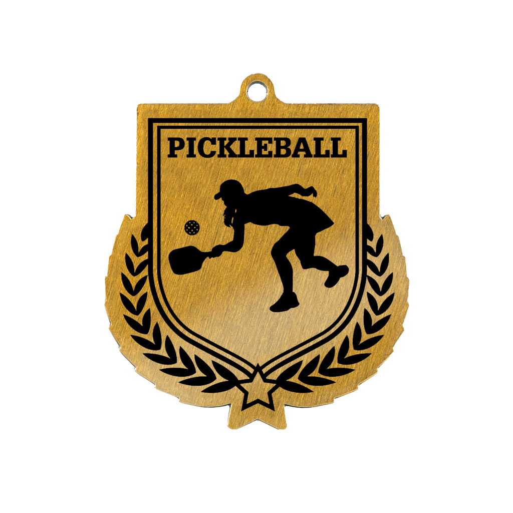 Colour Printed Pickleball Shield Shaped Medal