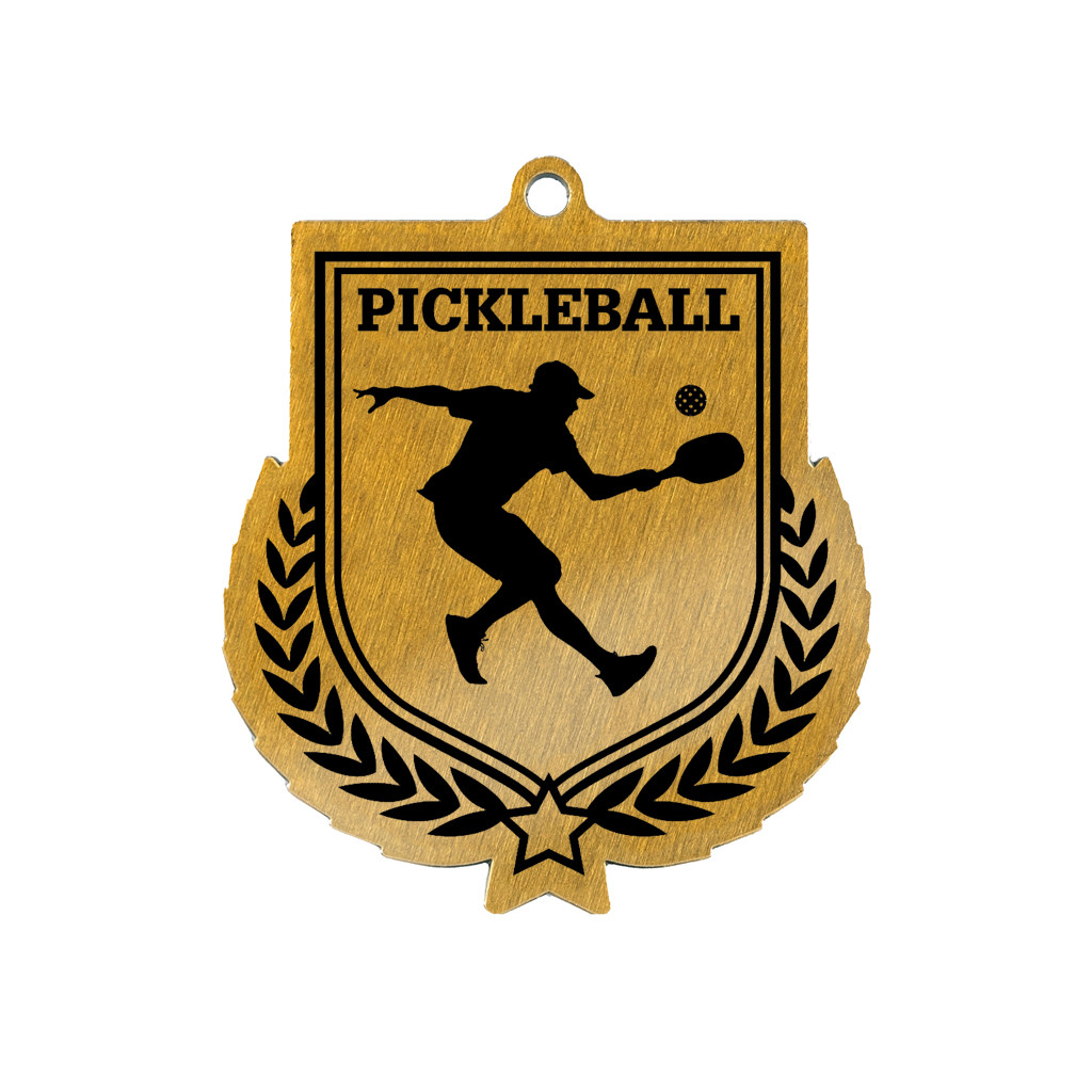 Colour Printed Pickleball Shield Shaped Medal