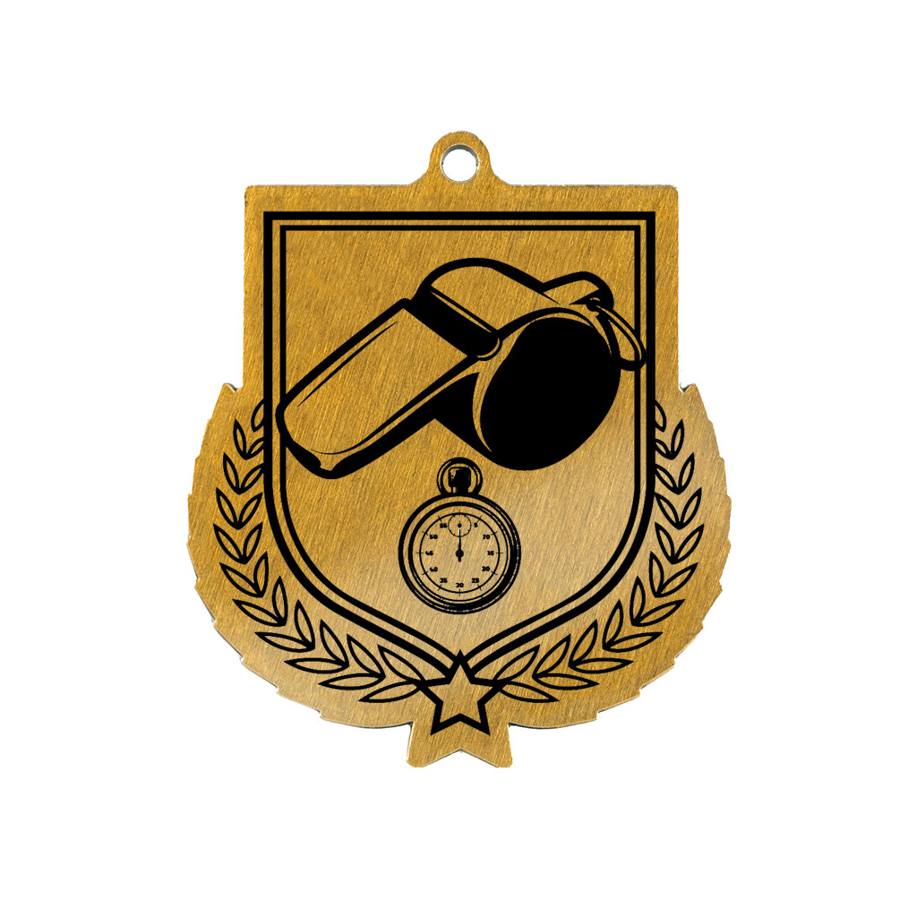 Colour Printed Referee Shield Shaped Medal
