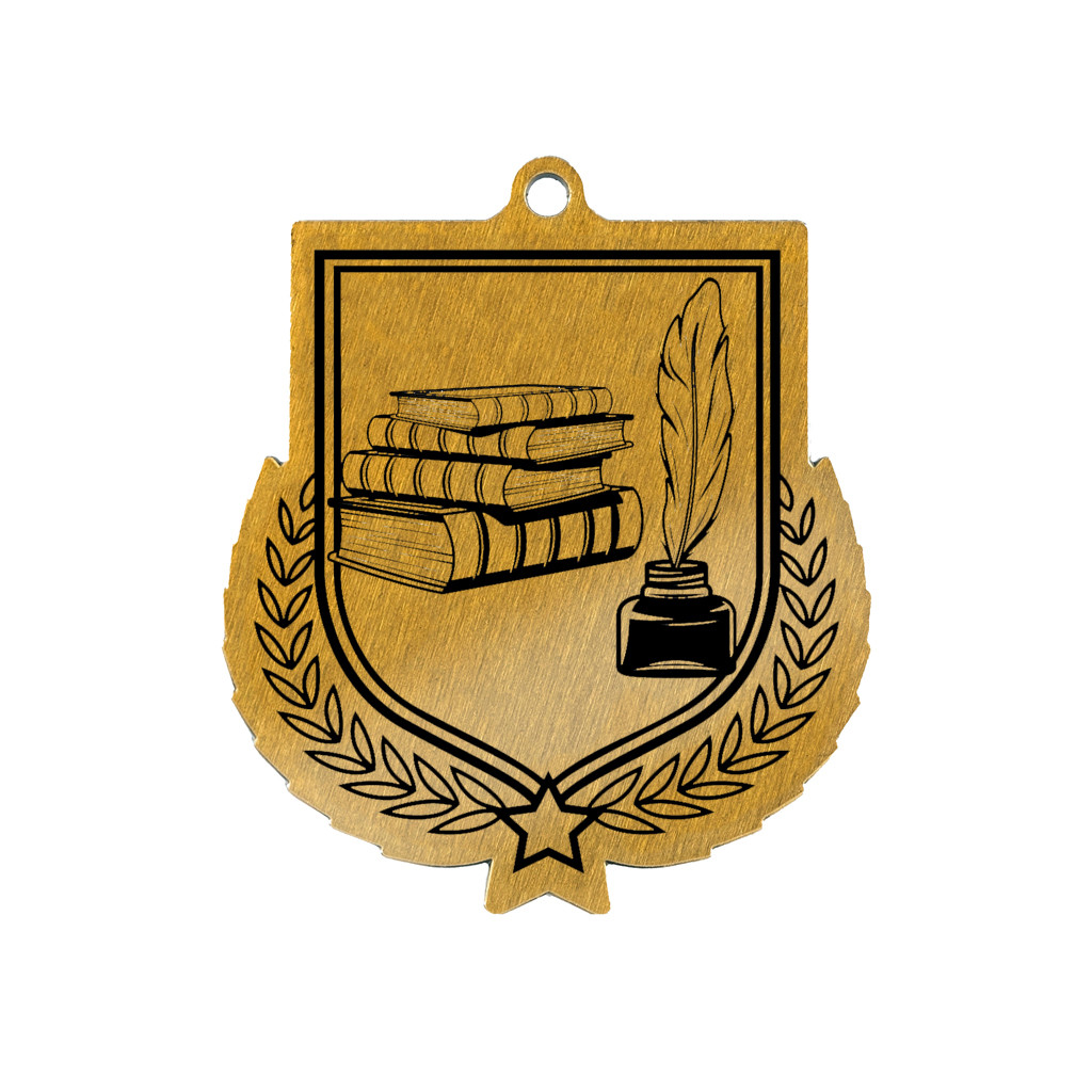 Colour Printed School Shield Shaped Medal