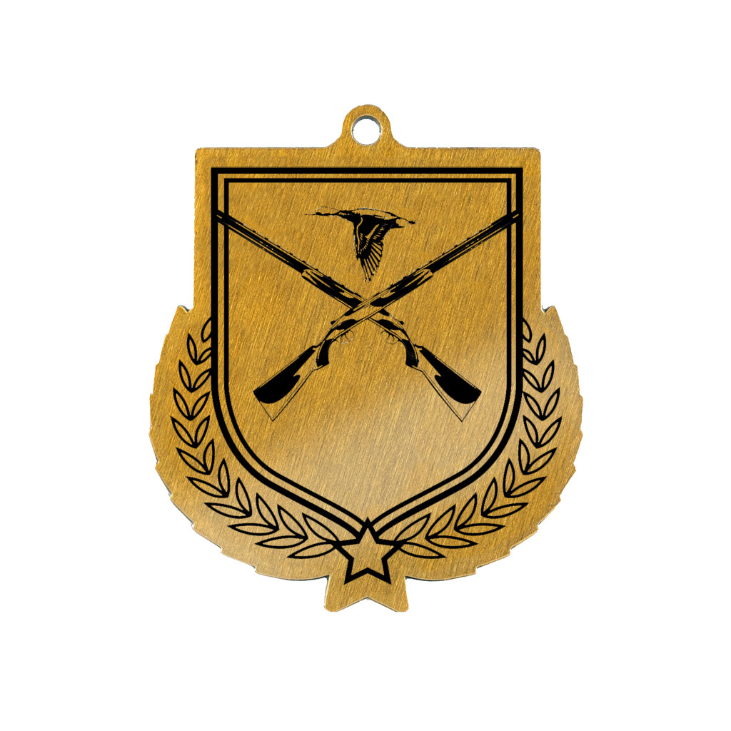 Colour Printed Shooting Shield Shaped Medal