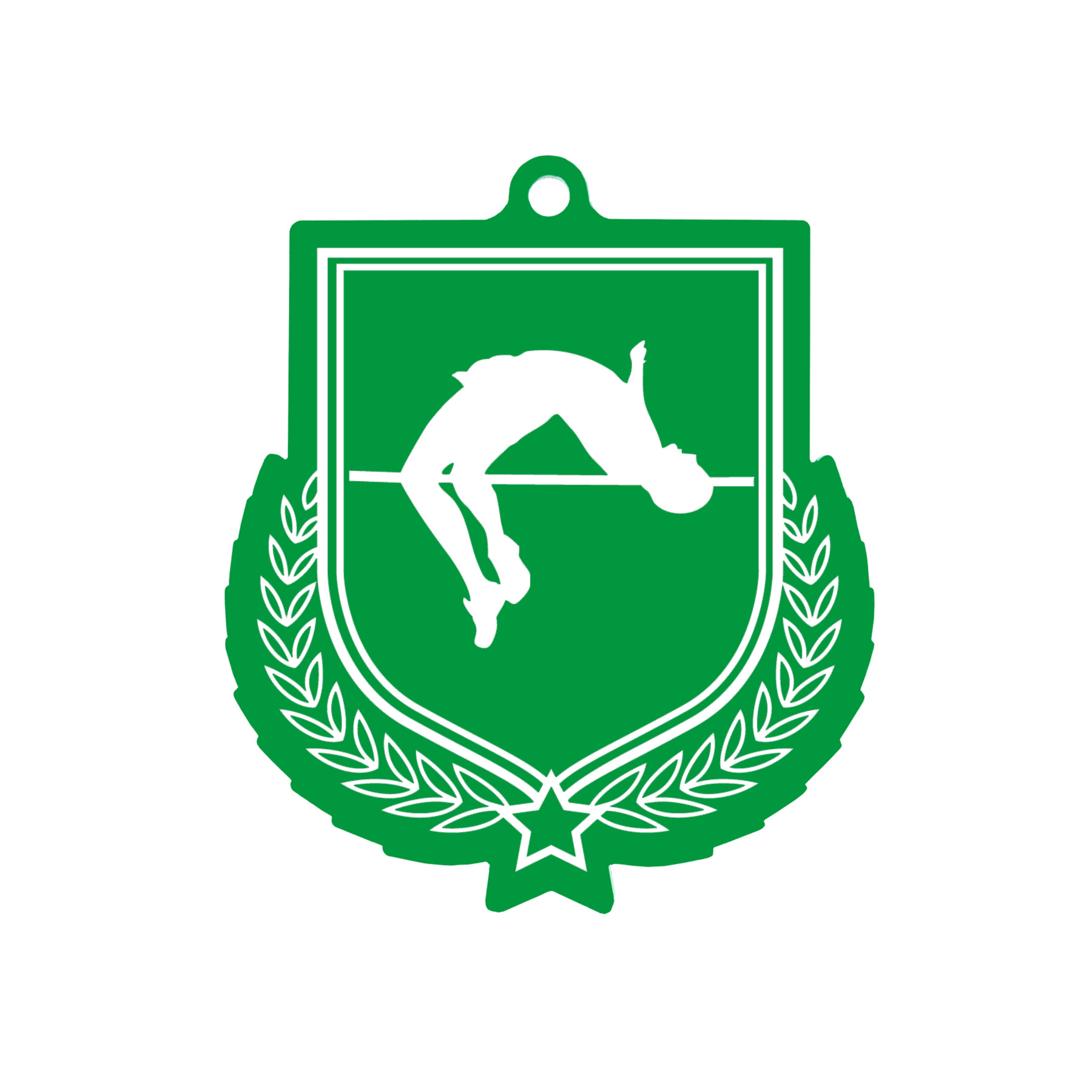 Colour Printed Pole Vault Shield Shaped Medal