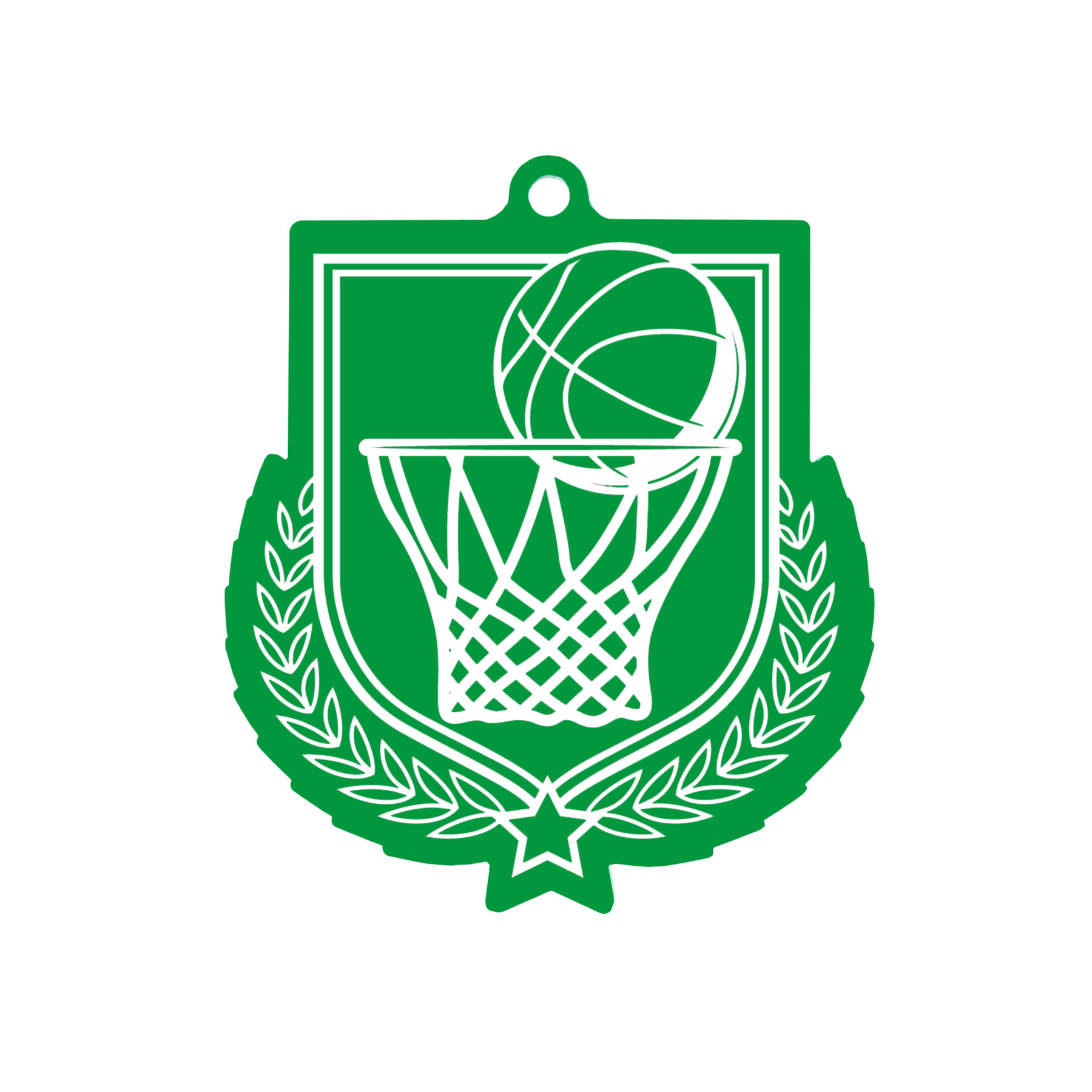 Colour Printed Basketball Shield Shaped Medal